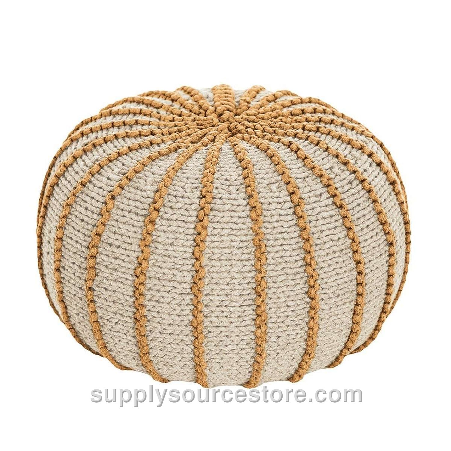 Knitted Pouffe Ziggy - Mustard