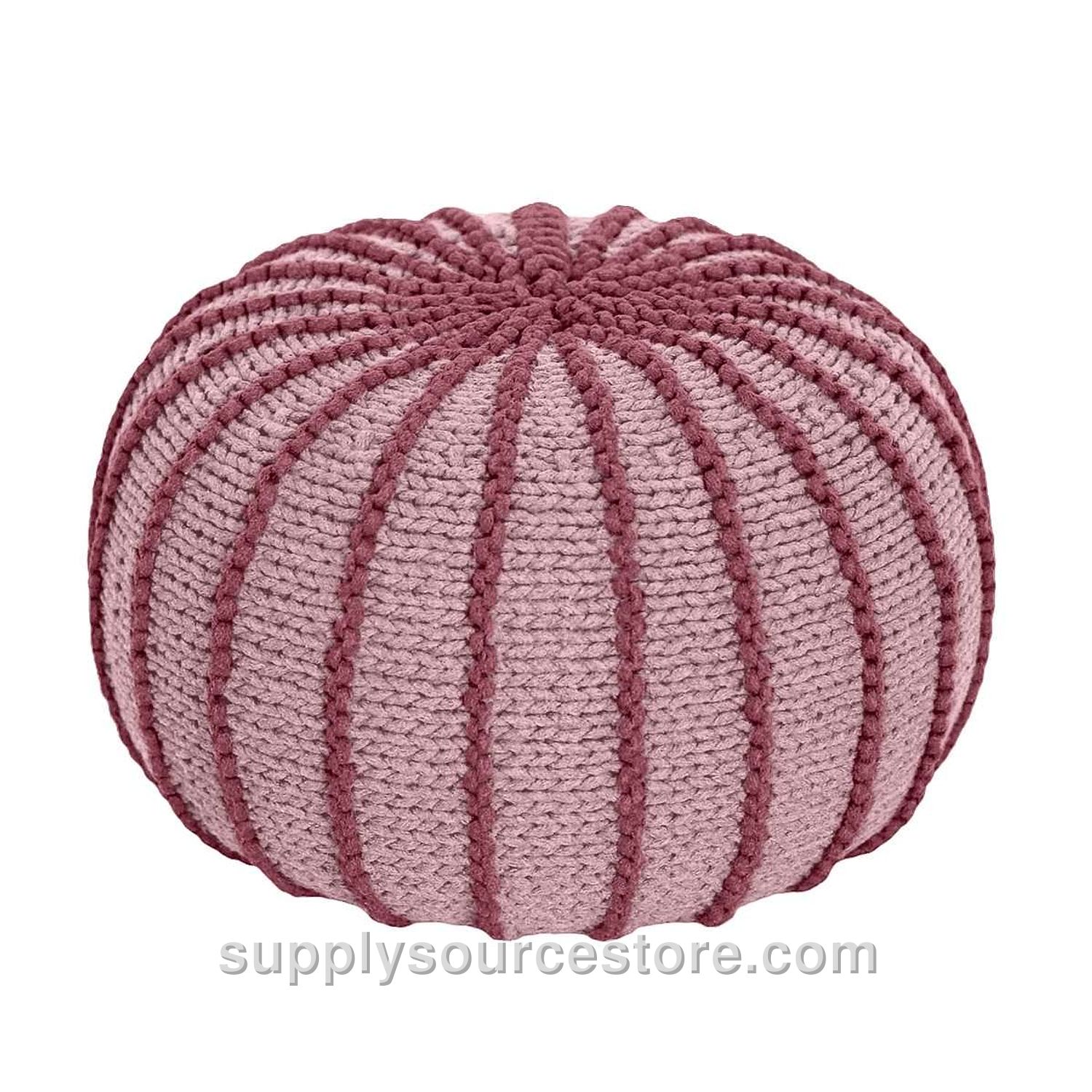Knitted Pouffe Ziggy - Powder Pink