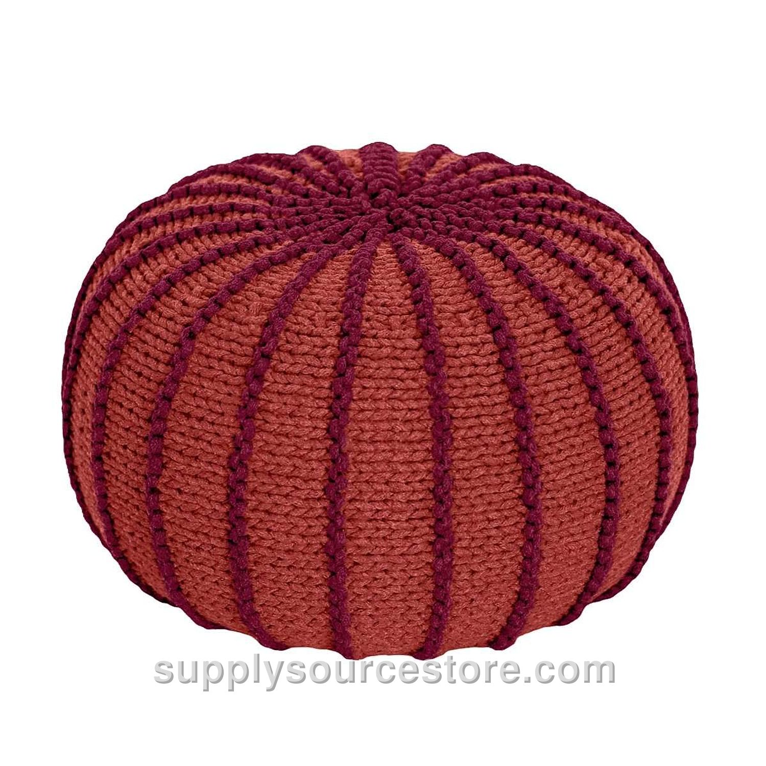 Knitted Pouffe Ziggy - Terracotta