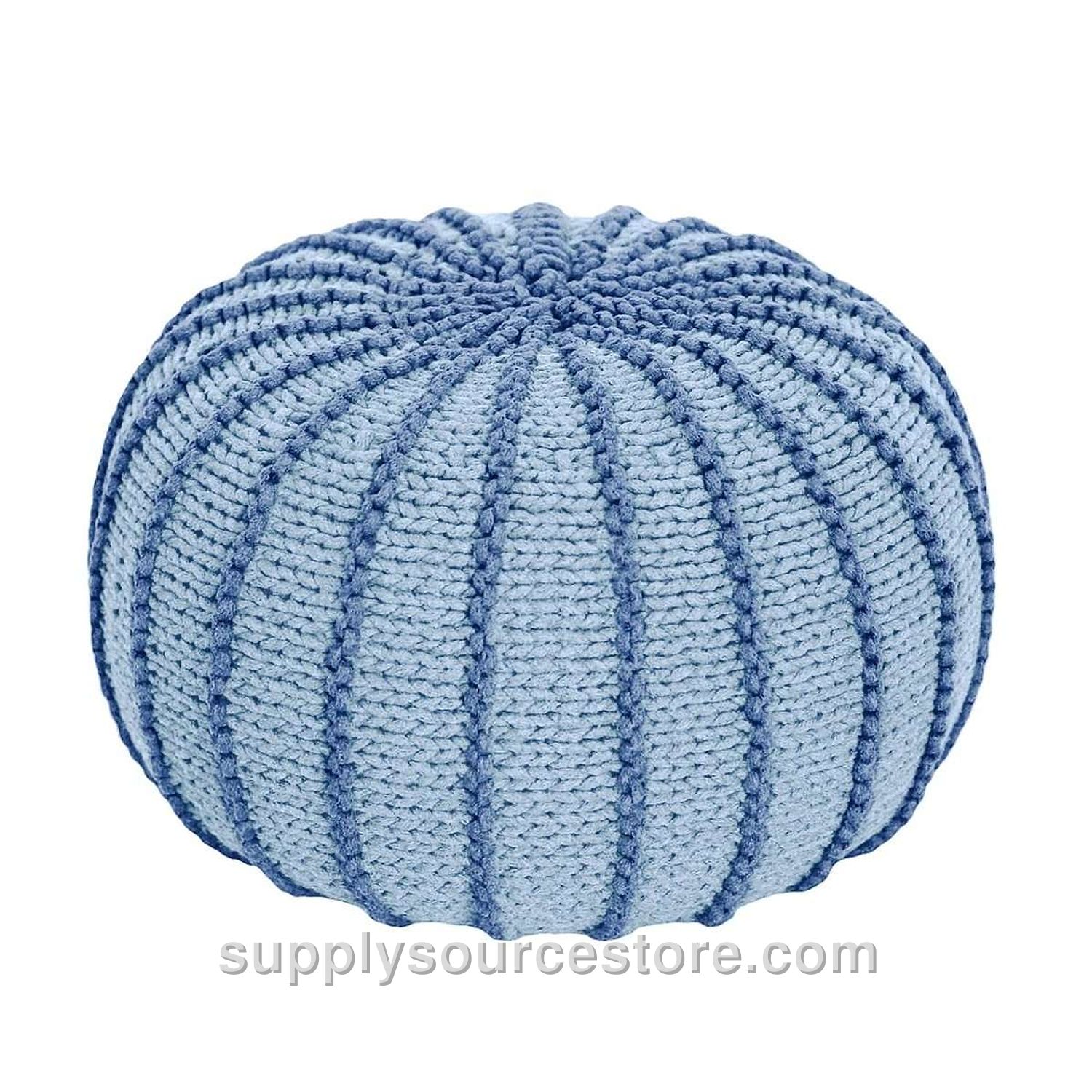 Knitted Pouffe Ziggy - Baby Blue