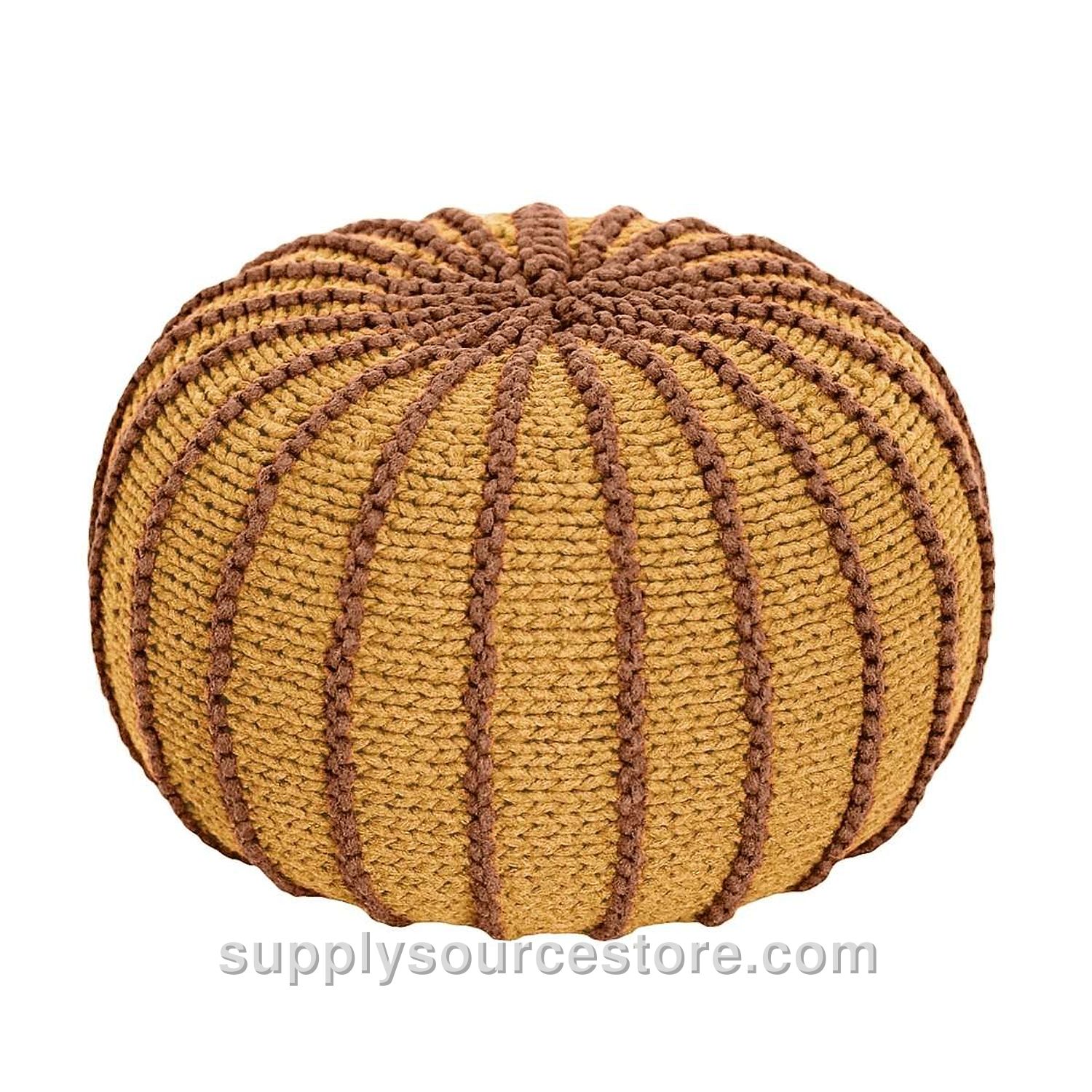 Knitted Pouffe Ziggy - Cinnamon
