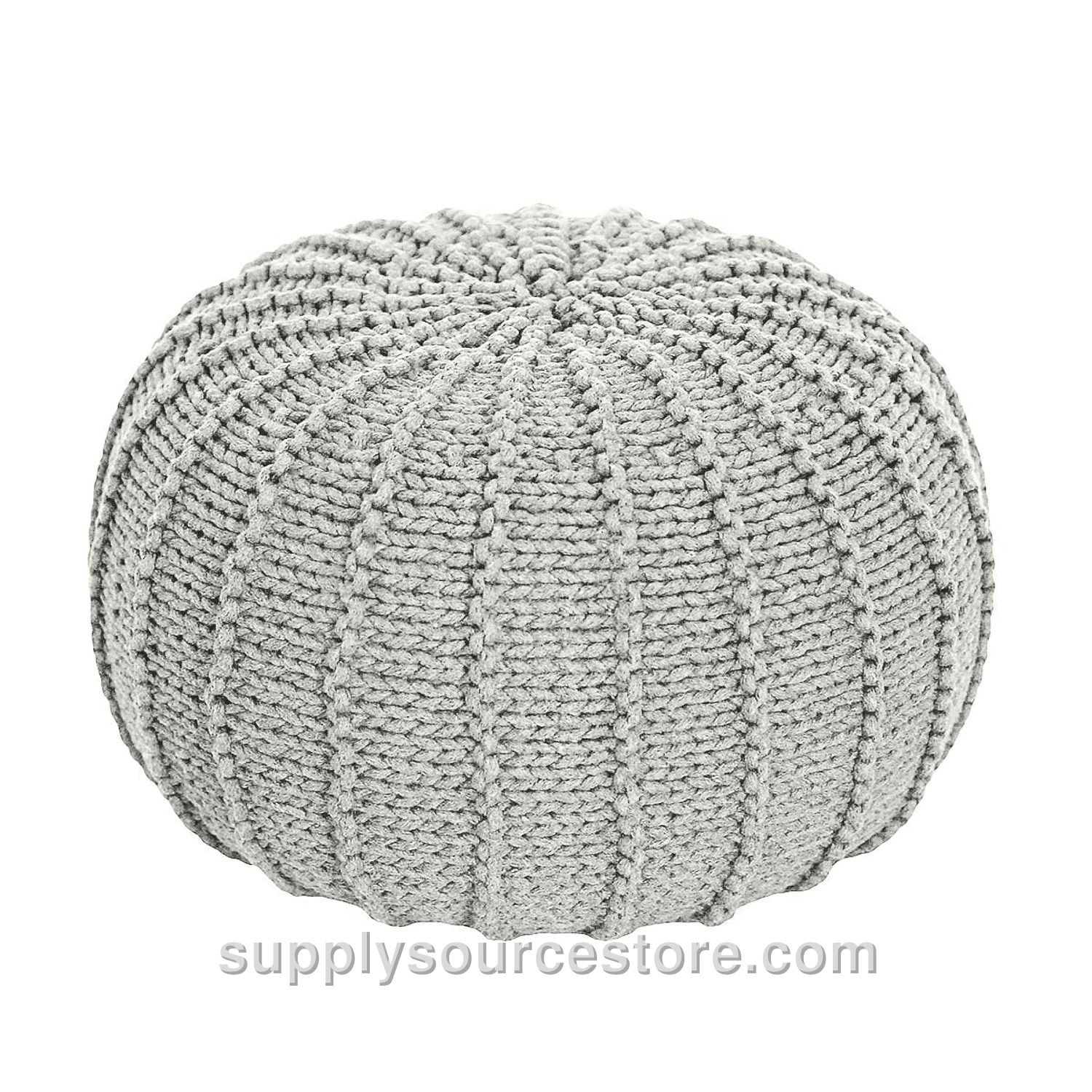 Knitted Pouffe - Light Olive