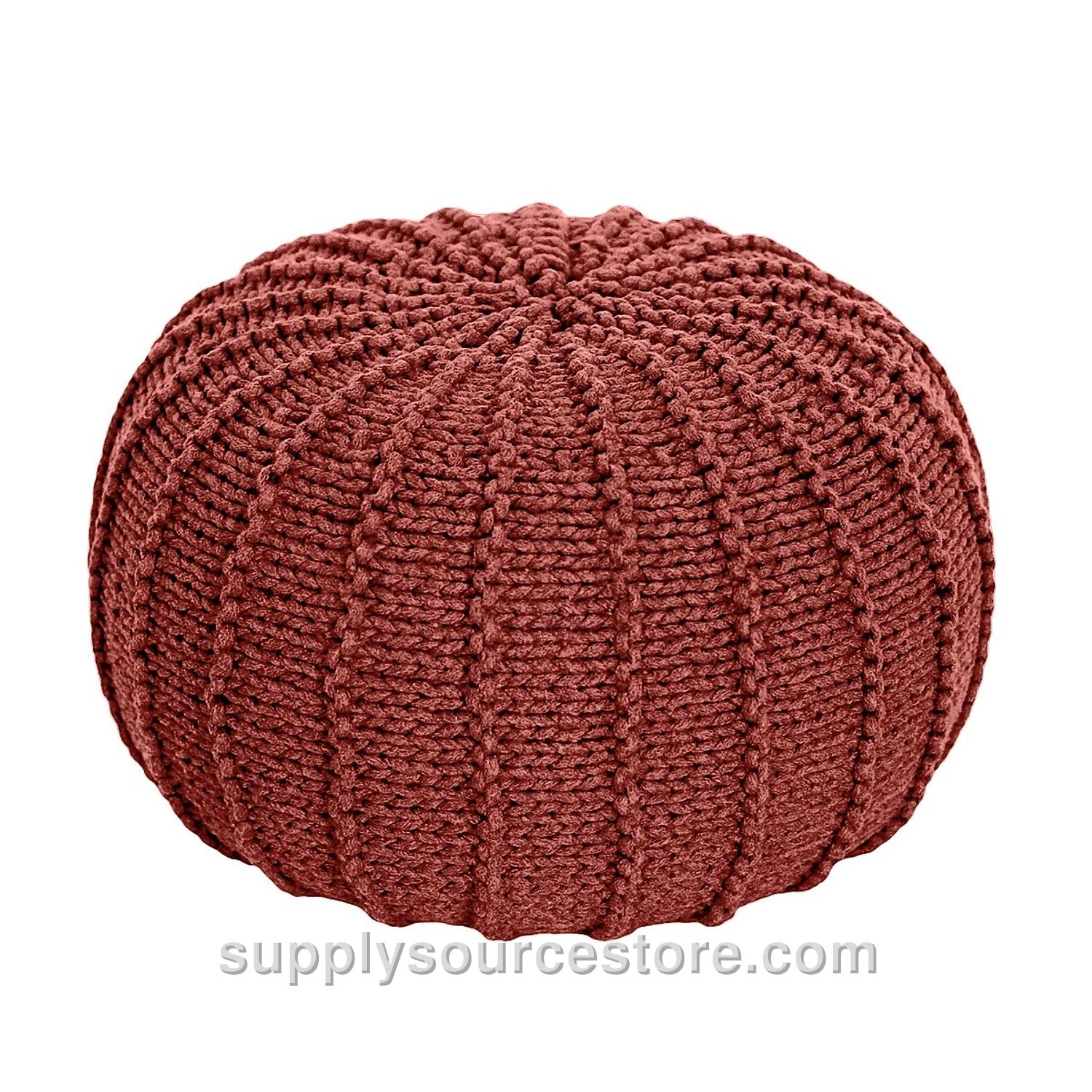 Knitted Pouffe - Terracotta