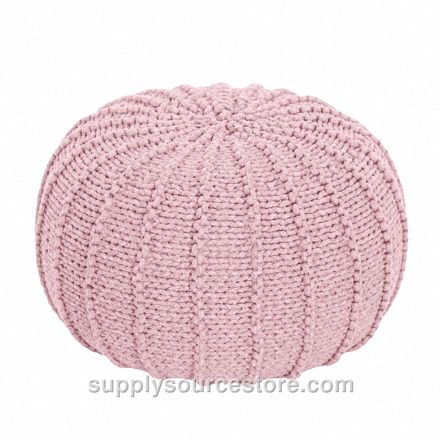 Knitted Pouffe - Powder Pink