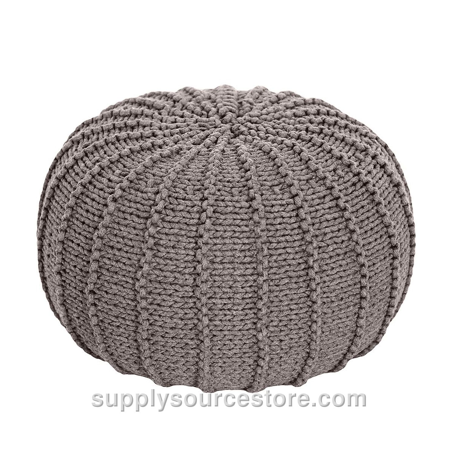 Knitted Pouffe - Mocha
