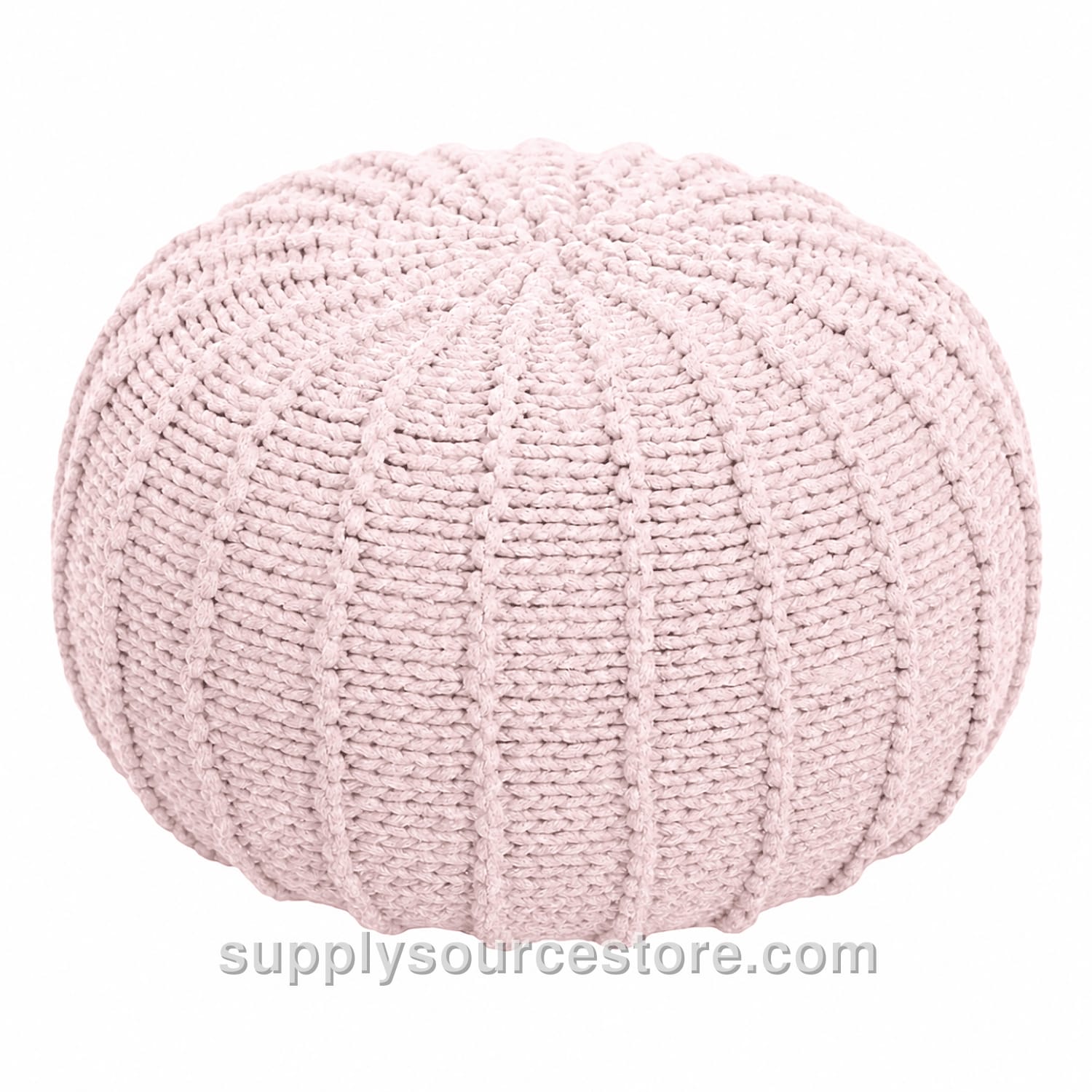 Knitted Pouffe - Pink