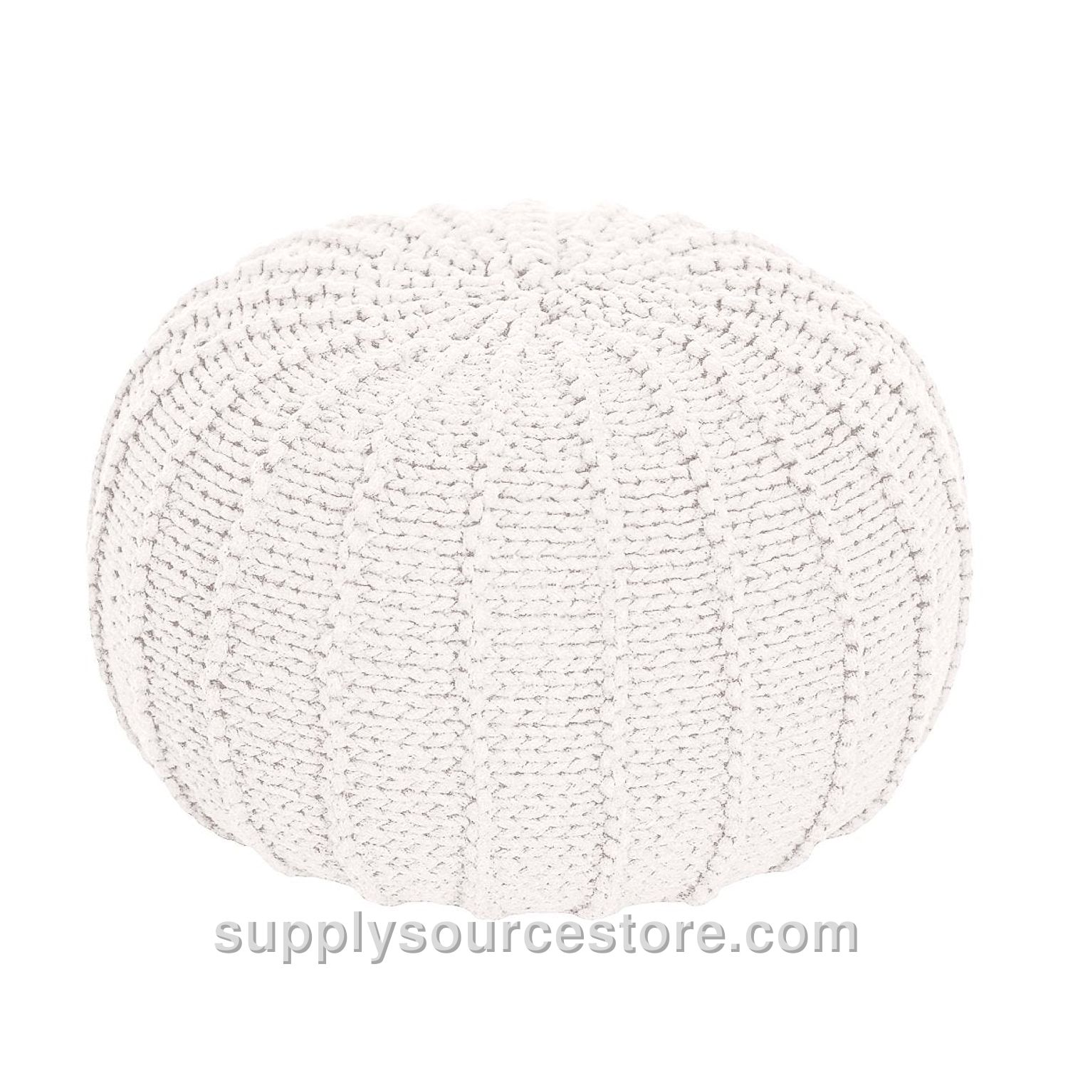Knitted Pouffe - Ivory