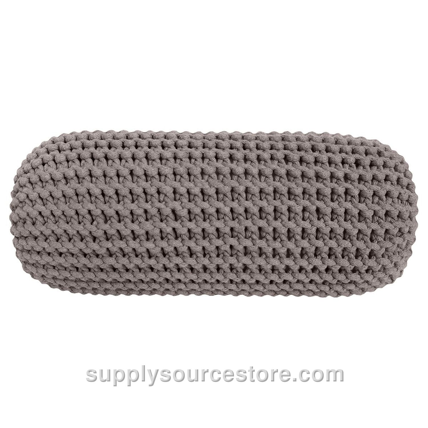 Knitted Bolster Cushion - Mocha