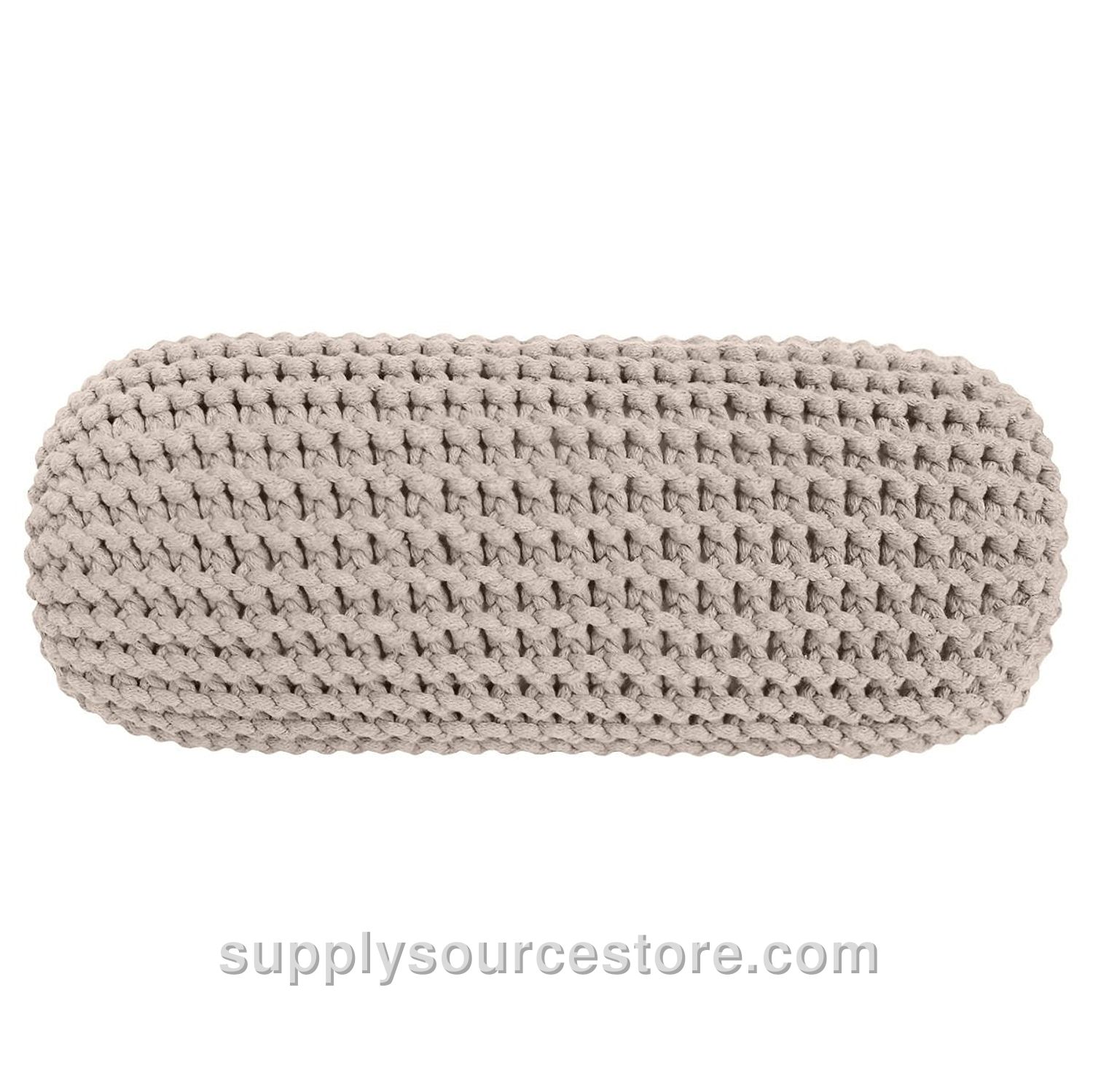 Knitted Bolster Cushion - Beige