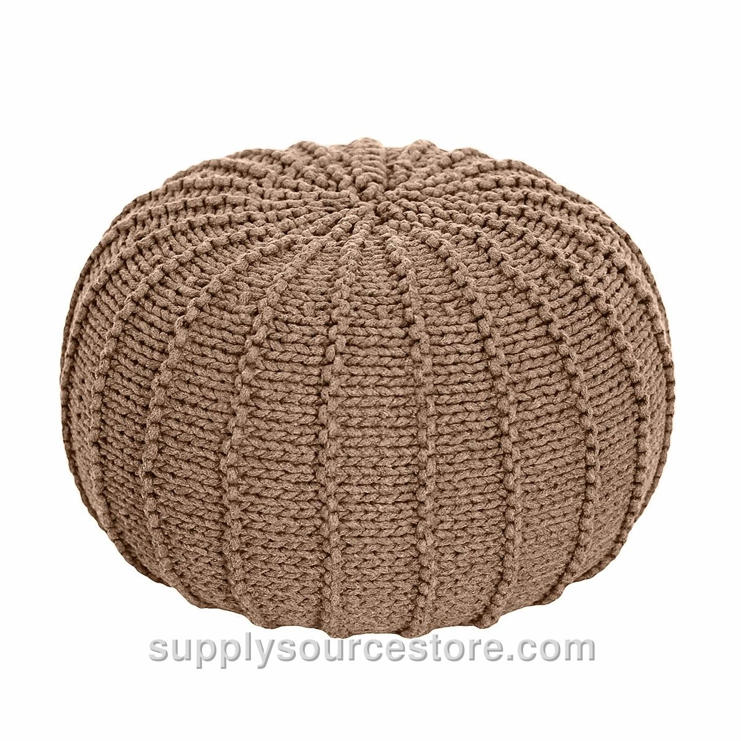 Knitted Pouffe - Toffee