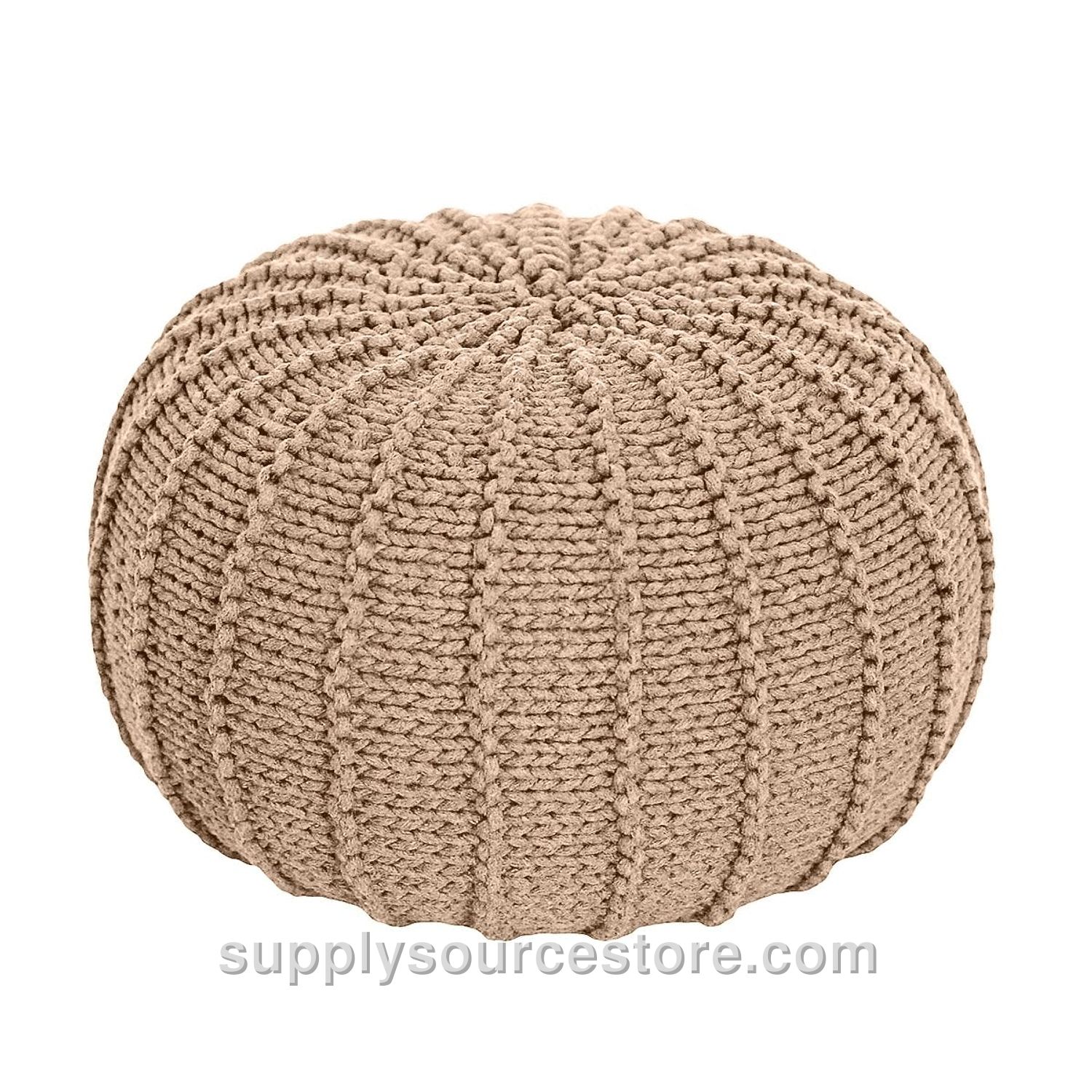 Knitted Pouffe - Caramel