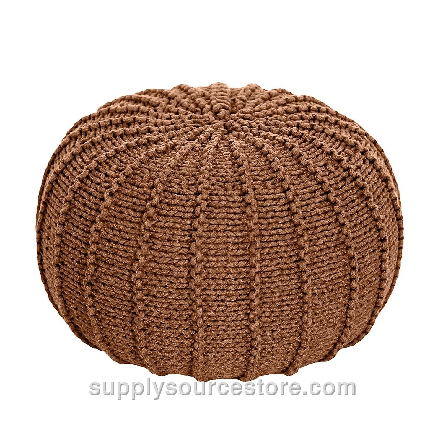 Knitted Pouffe - Cinnamon