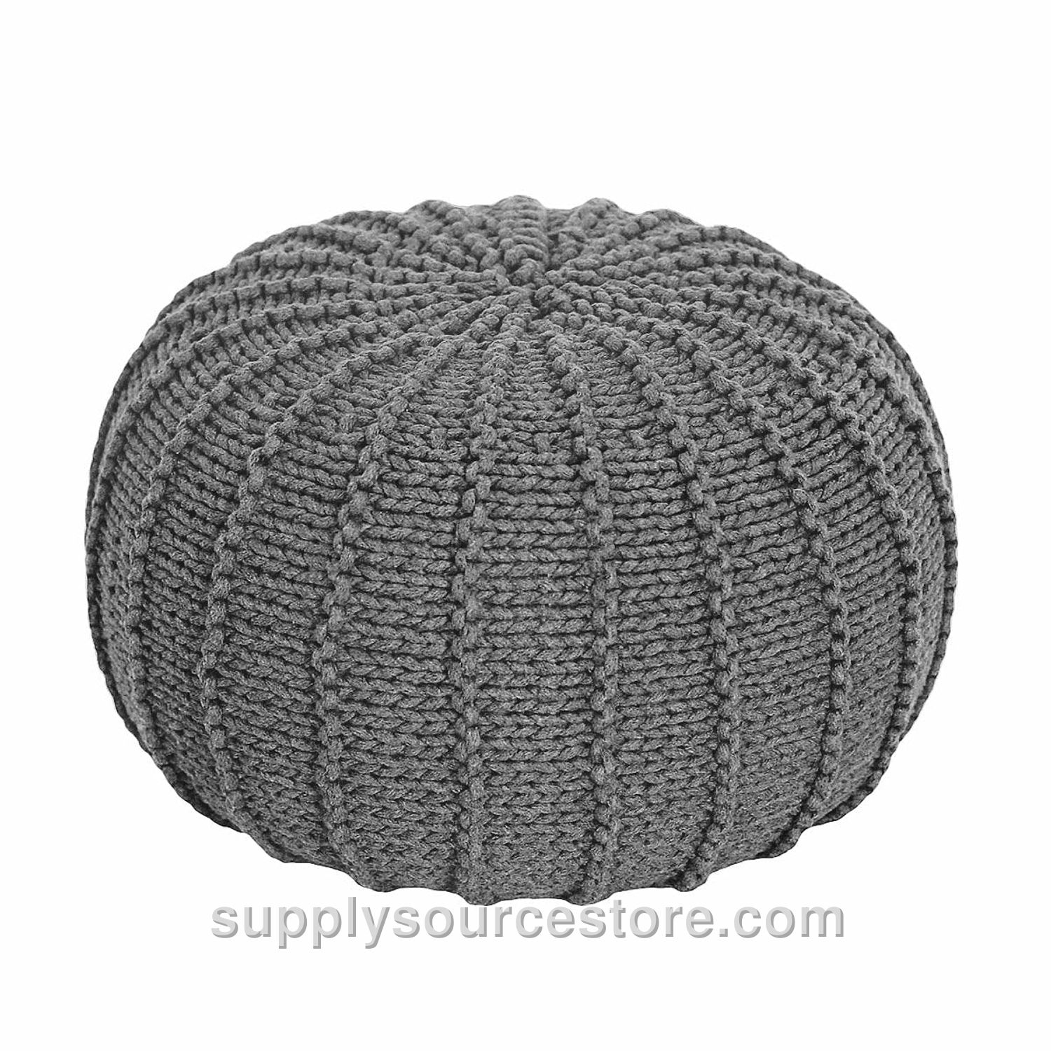 Knitted Pouffe - Dark Grey