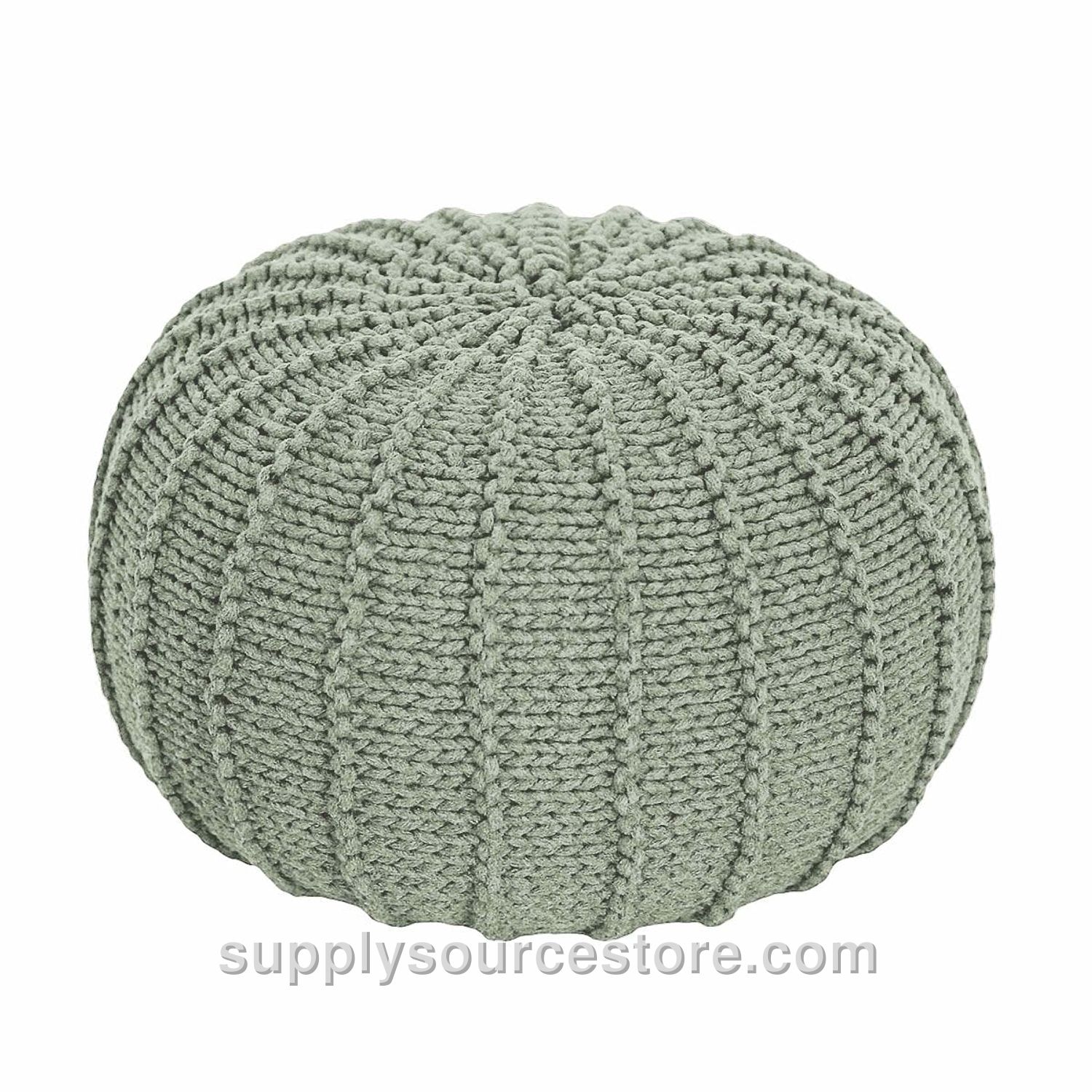 Knitted Pouffe - Sage