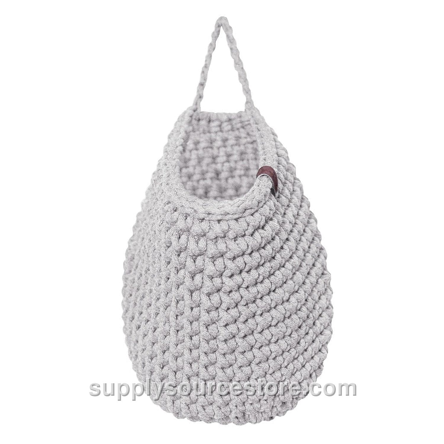 Crochet Hanging Bag - Light Grey