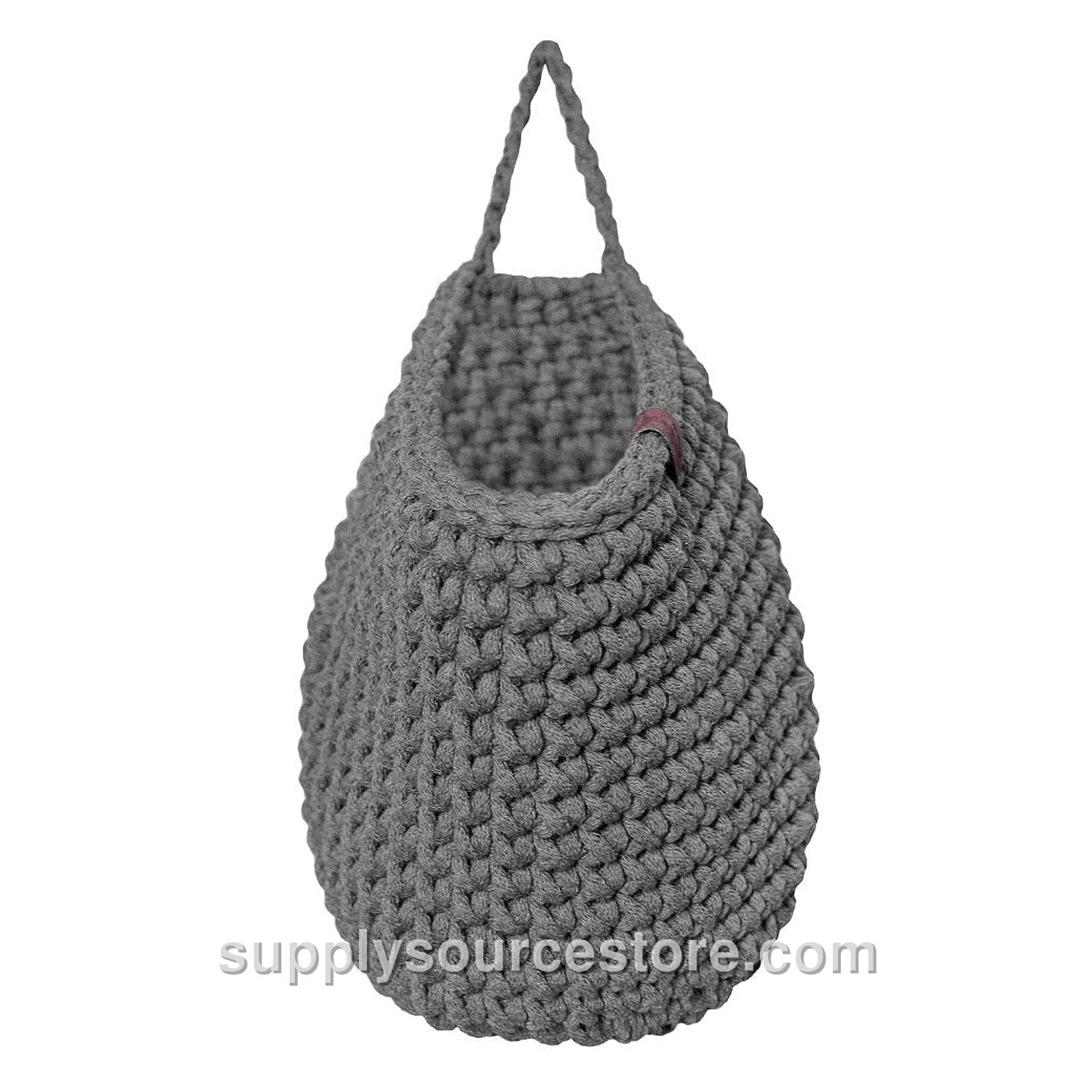 Crochet Hanging Bag - Grey