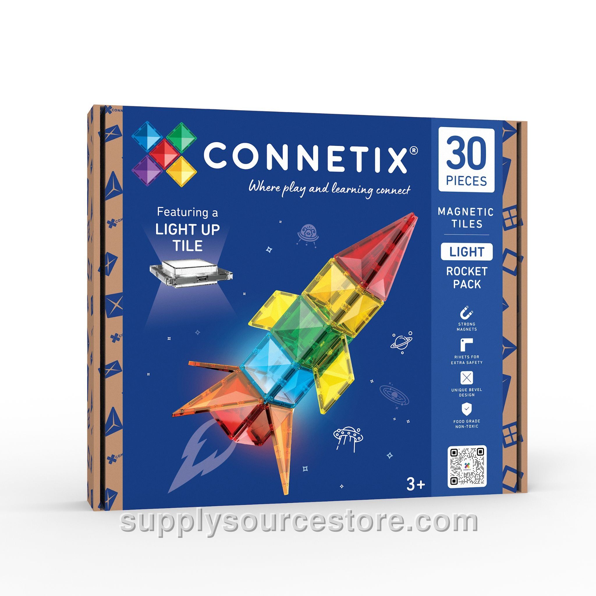 Magnetic Tiles 30 Piece Light Rocket Pack