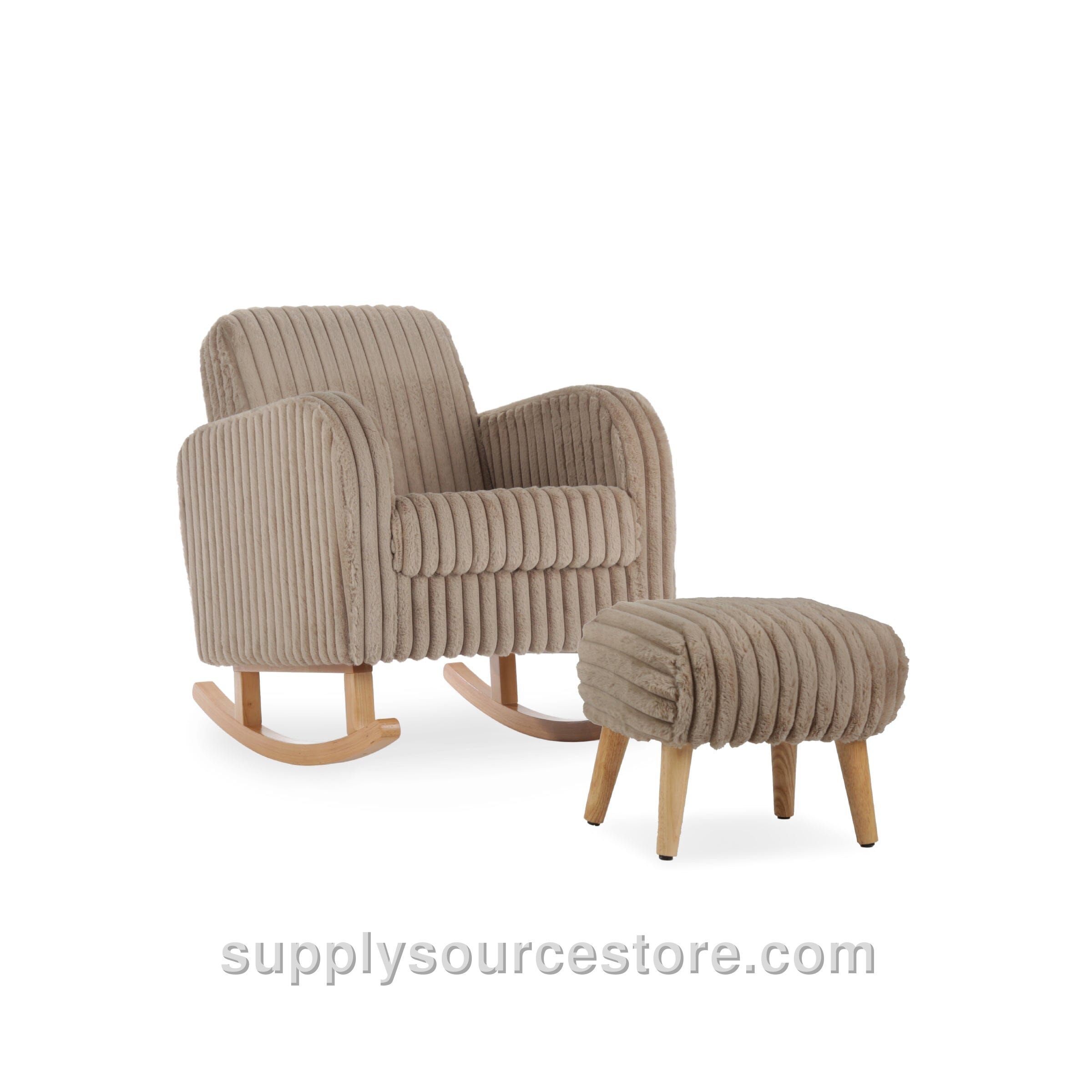 Etta Nursing Chair & Foot stool - Faux Fur Mink