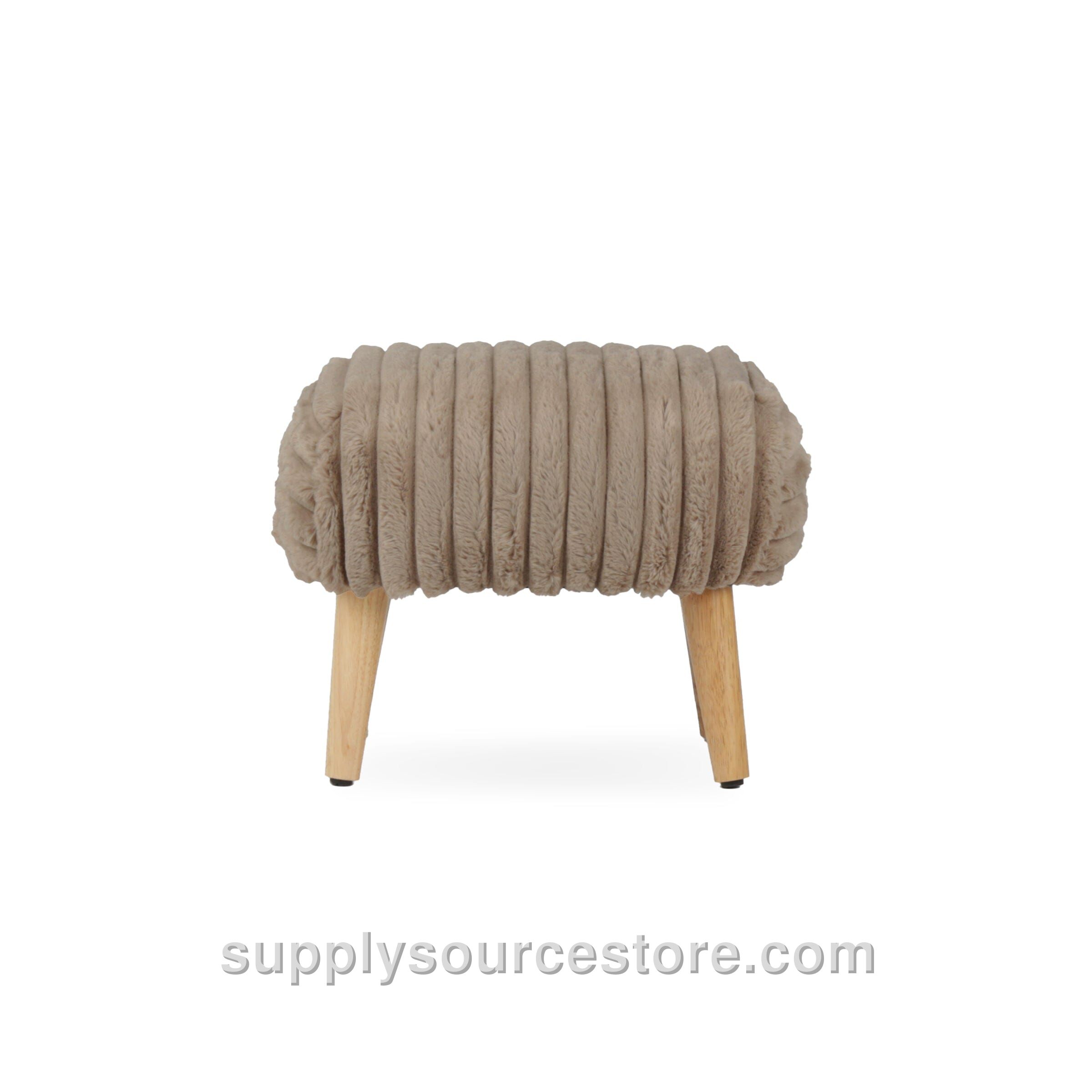 Etta Foot Stool - Faux Fur Mink