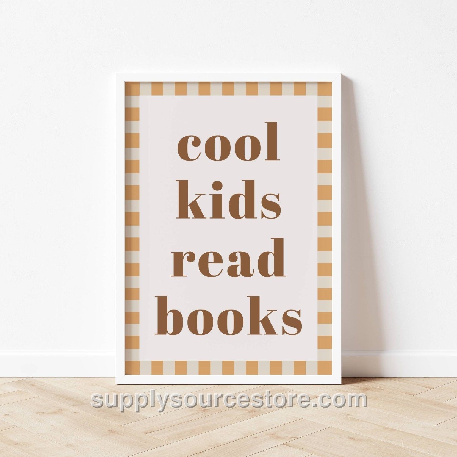 Cool Kids Read Books Art Print - Checkerboard Edition