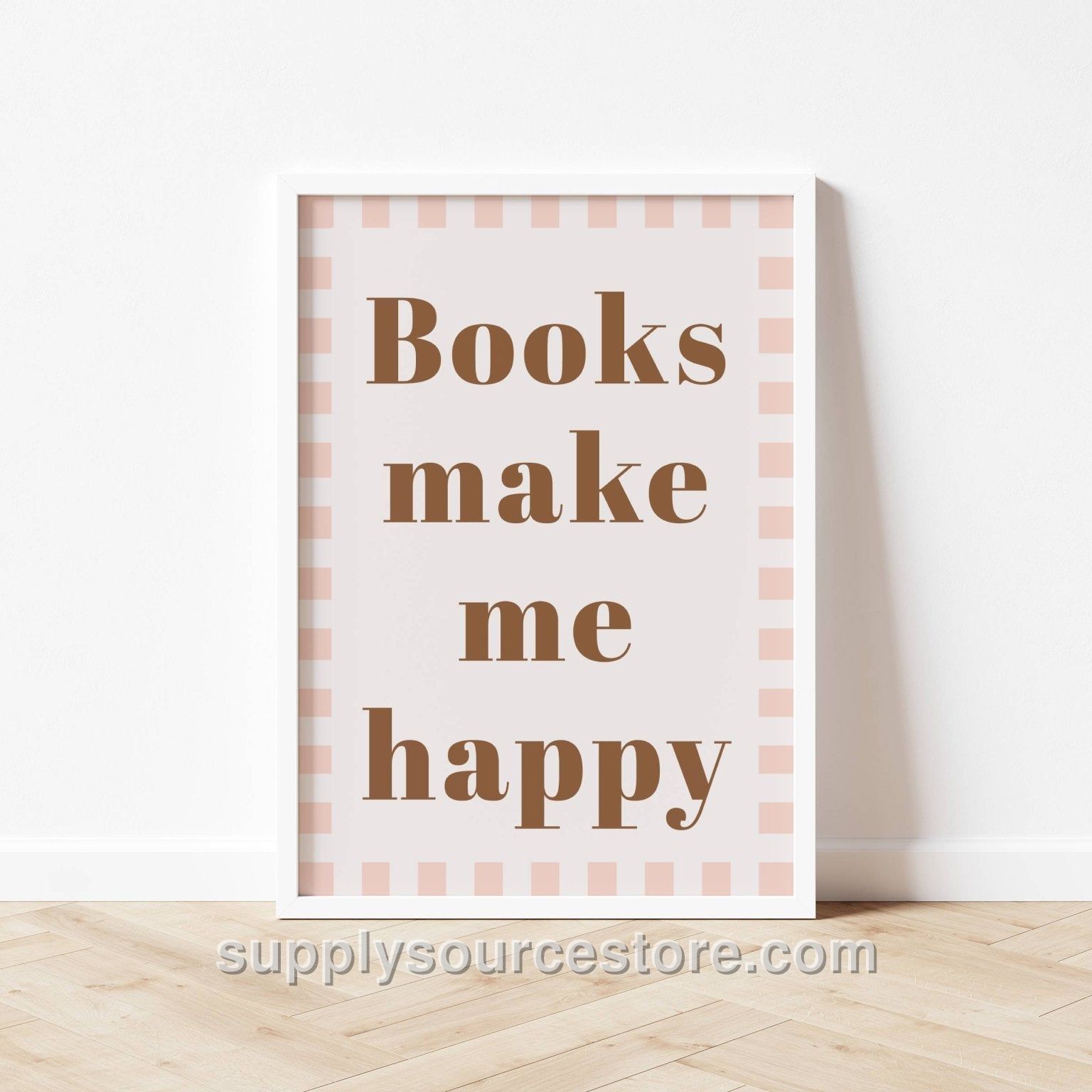 Books Make Me Happy Checkerboard Print