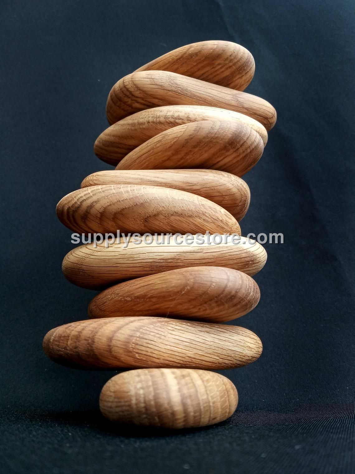 Oak Wooden Stacking Pebbles