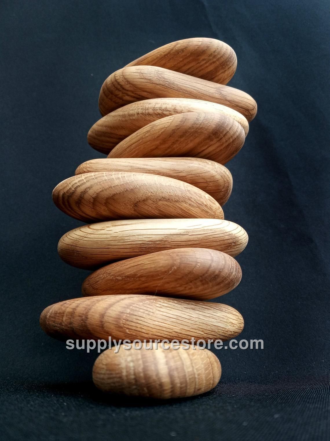 Oak Wooden Stacking Pebbles