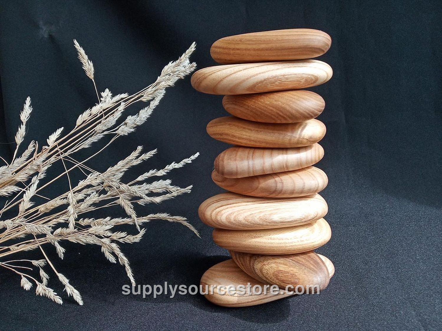 Catalpa Wooden Stacking Pebbles