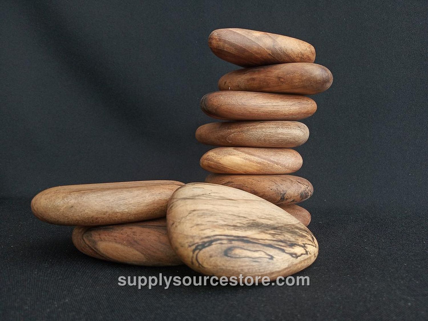 Walnut Wooden Stacking Pebbles