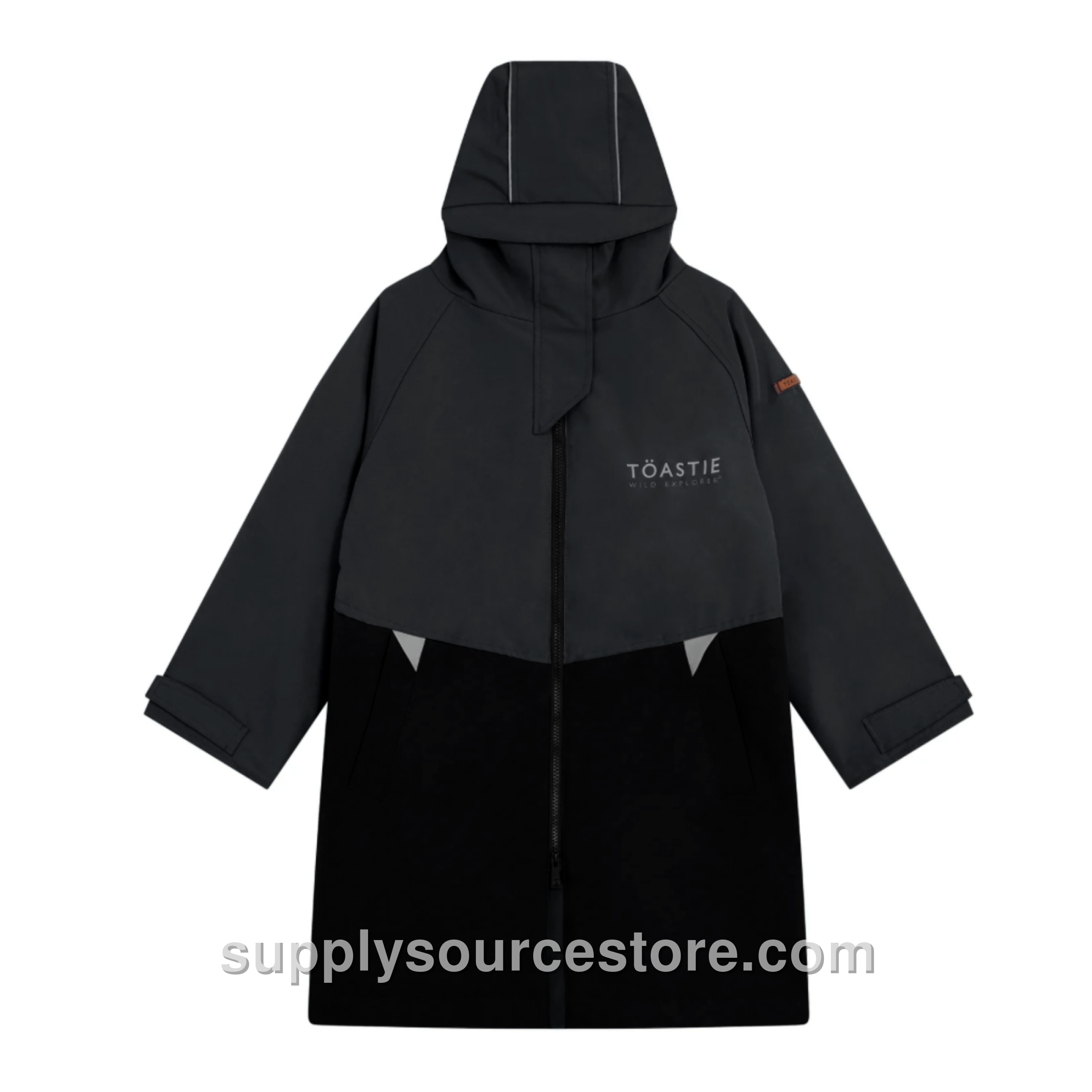Kids Waterproof Changing Robe - Black