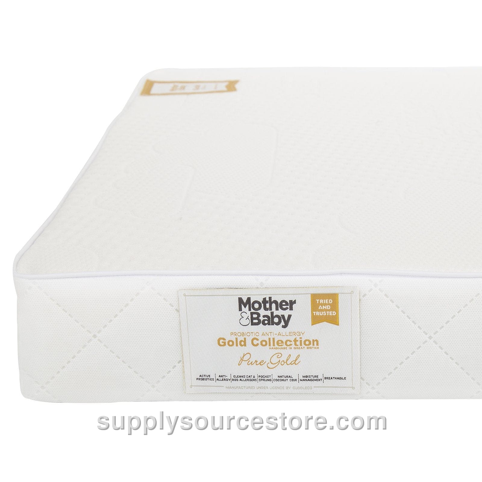Mother&Baby Gold Anti-Allergy Coir Pocket Sprung Cot bed Mattress 140 x 70cm (55.1 x 27.6 in)