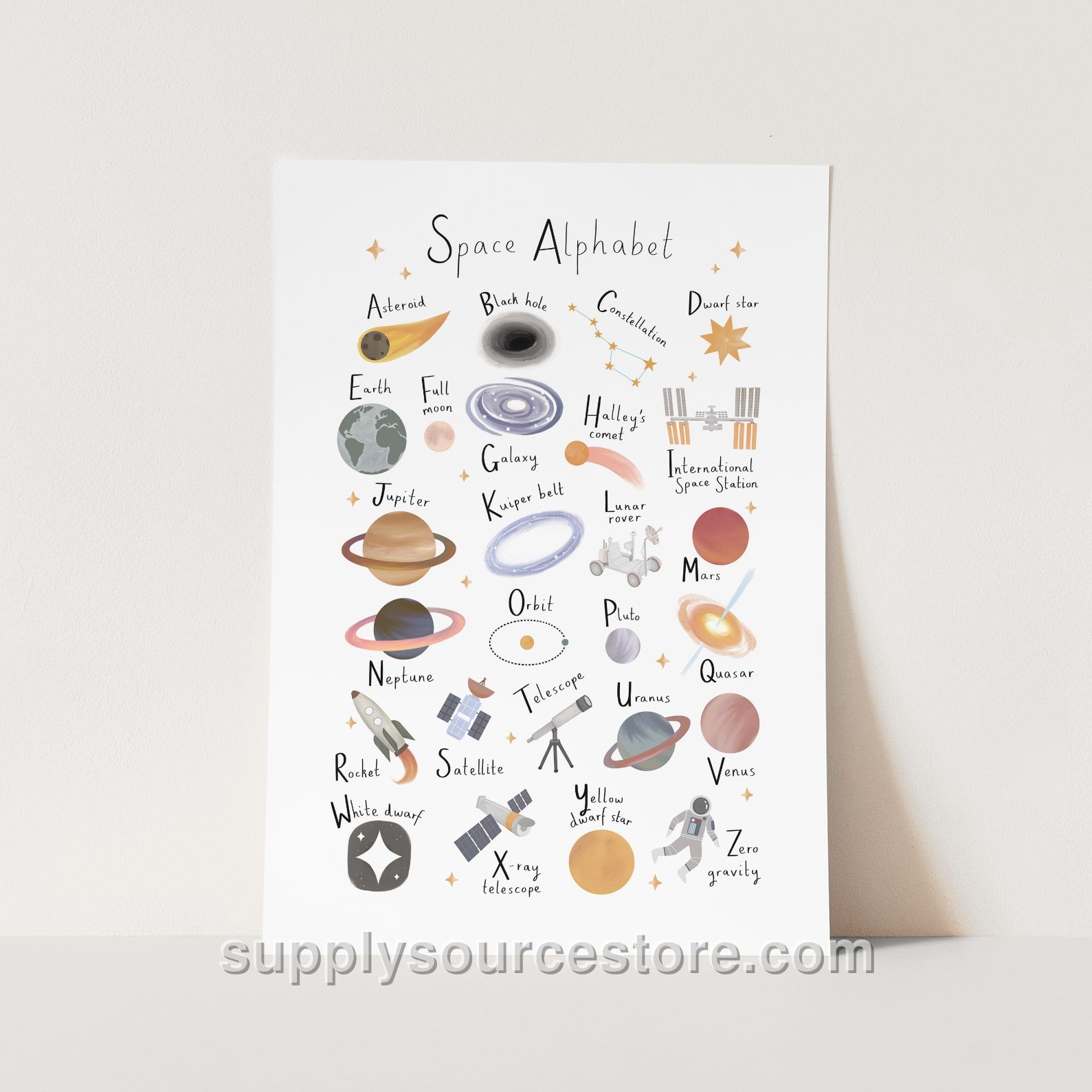Space Alphabet Fine Art Print