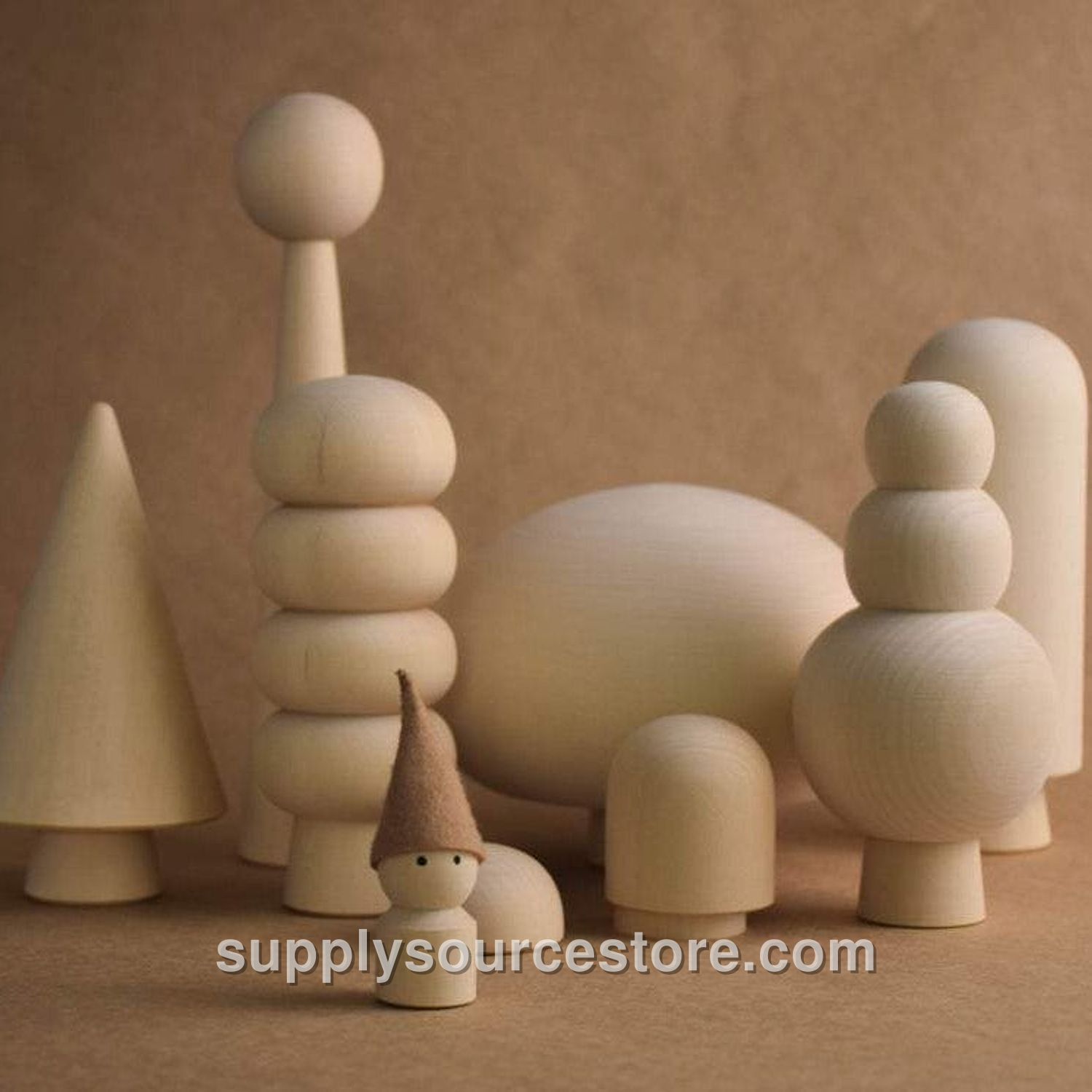Natural Tree Figurines Set