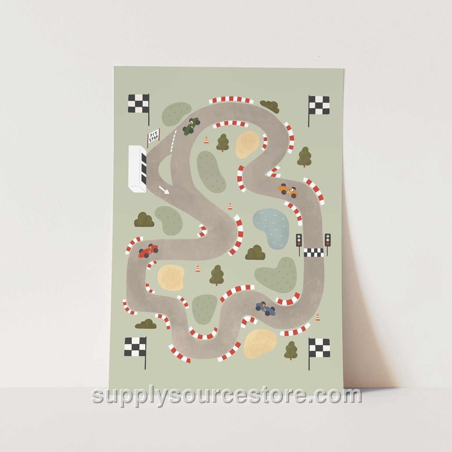 Race Track Fine Art Print - Sage