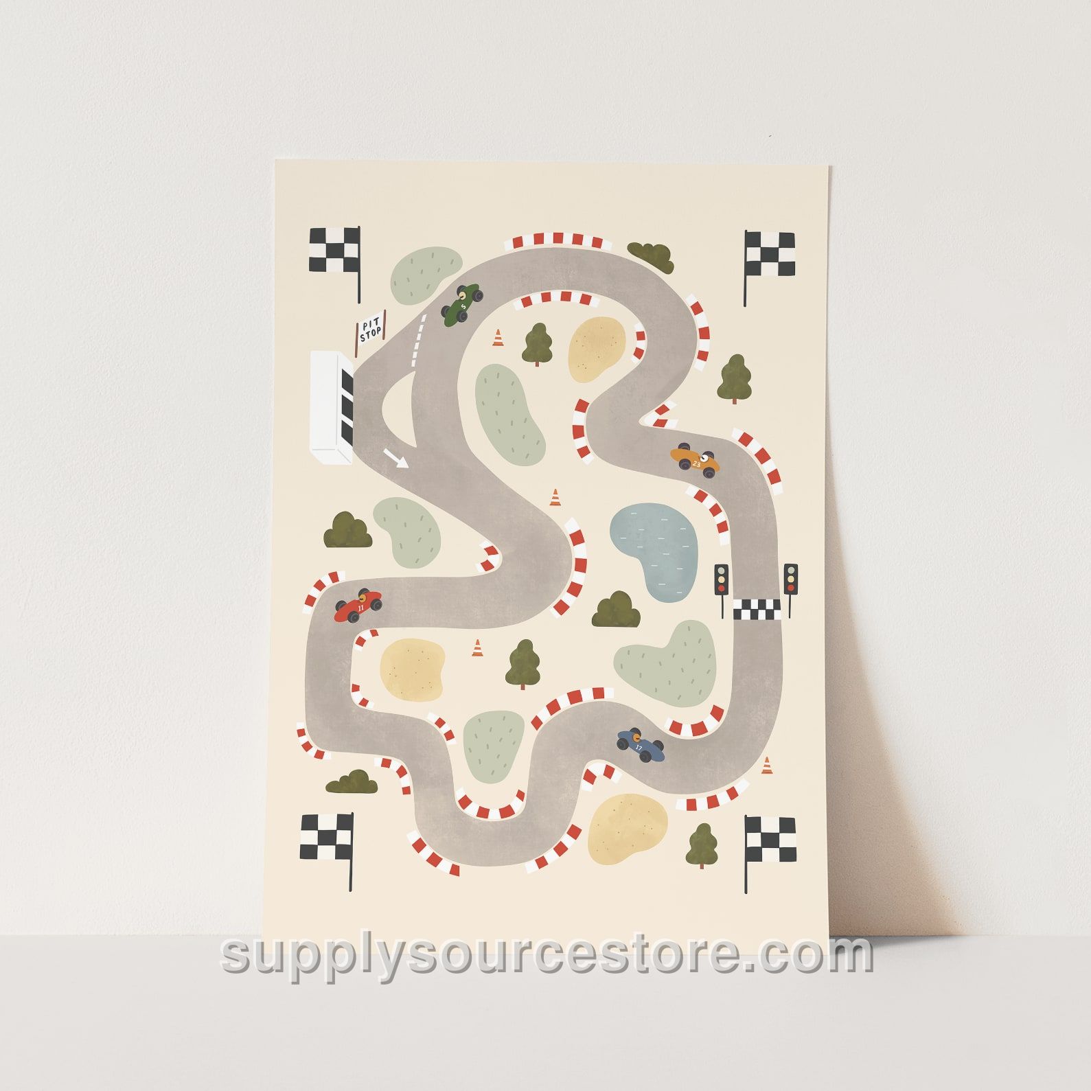 Race Track Fine Art Print - Light Cream