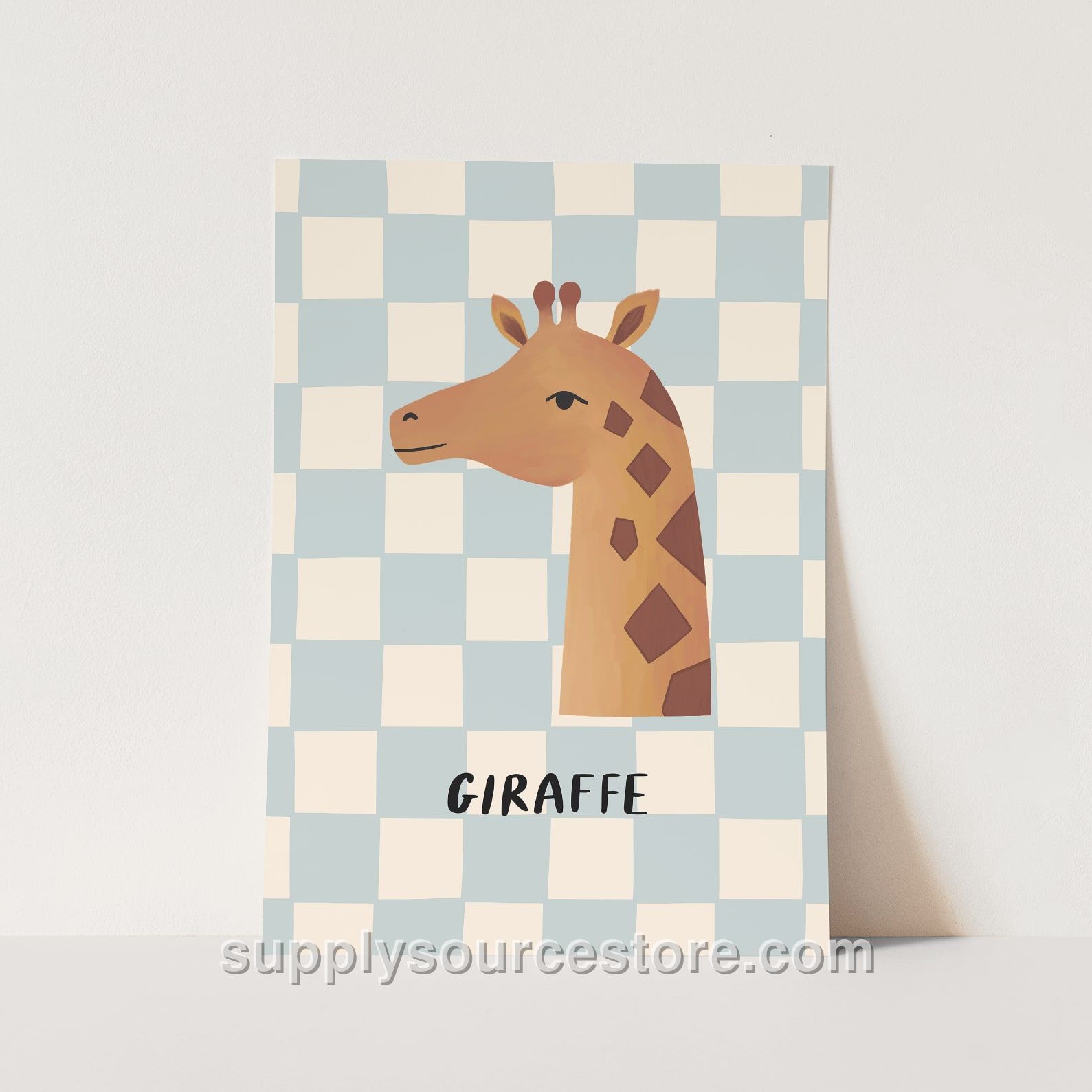Giraffe Fine Art Print - Blue
