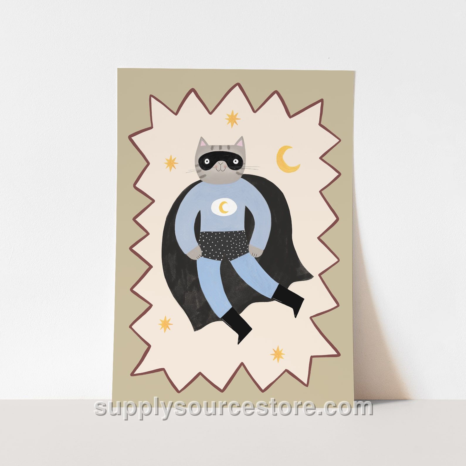 Night Paw Superhero Fine Art Print