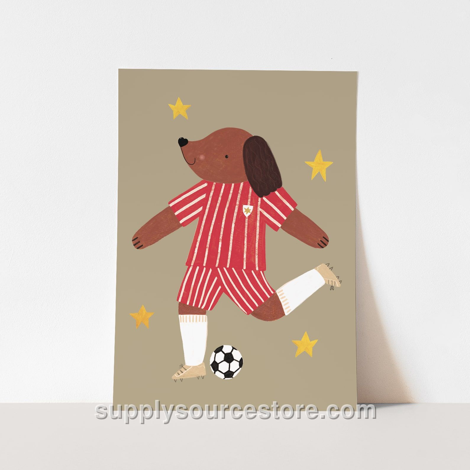 Footie Pup Fine Art Print - Red Stripe