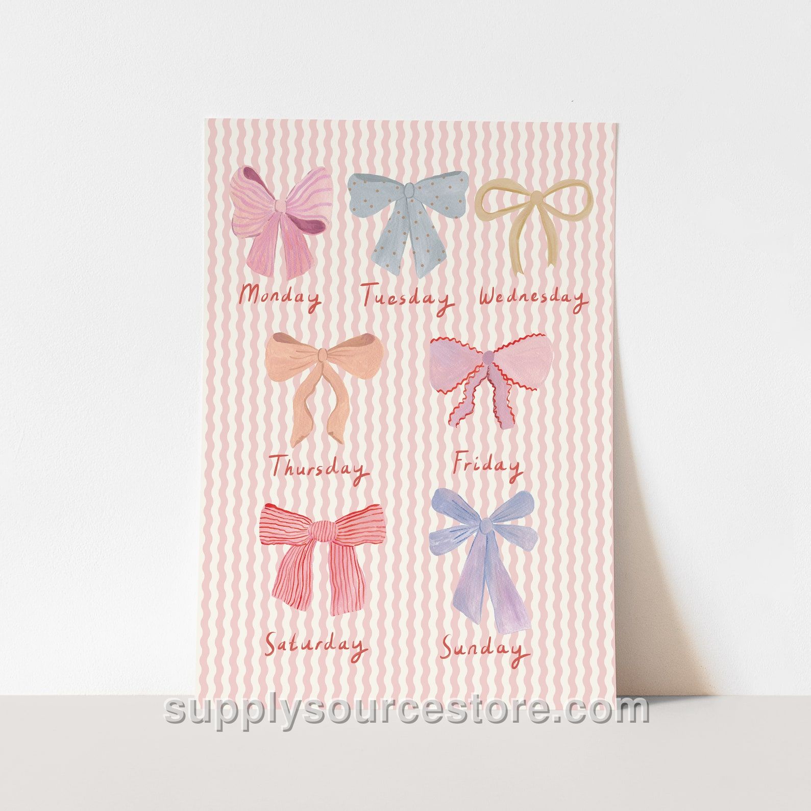 Bows Of The Week Fine Art Print - Pink
