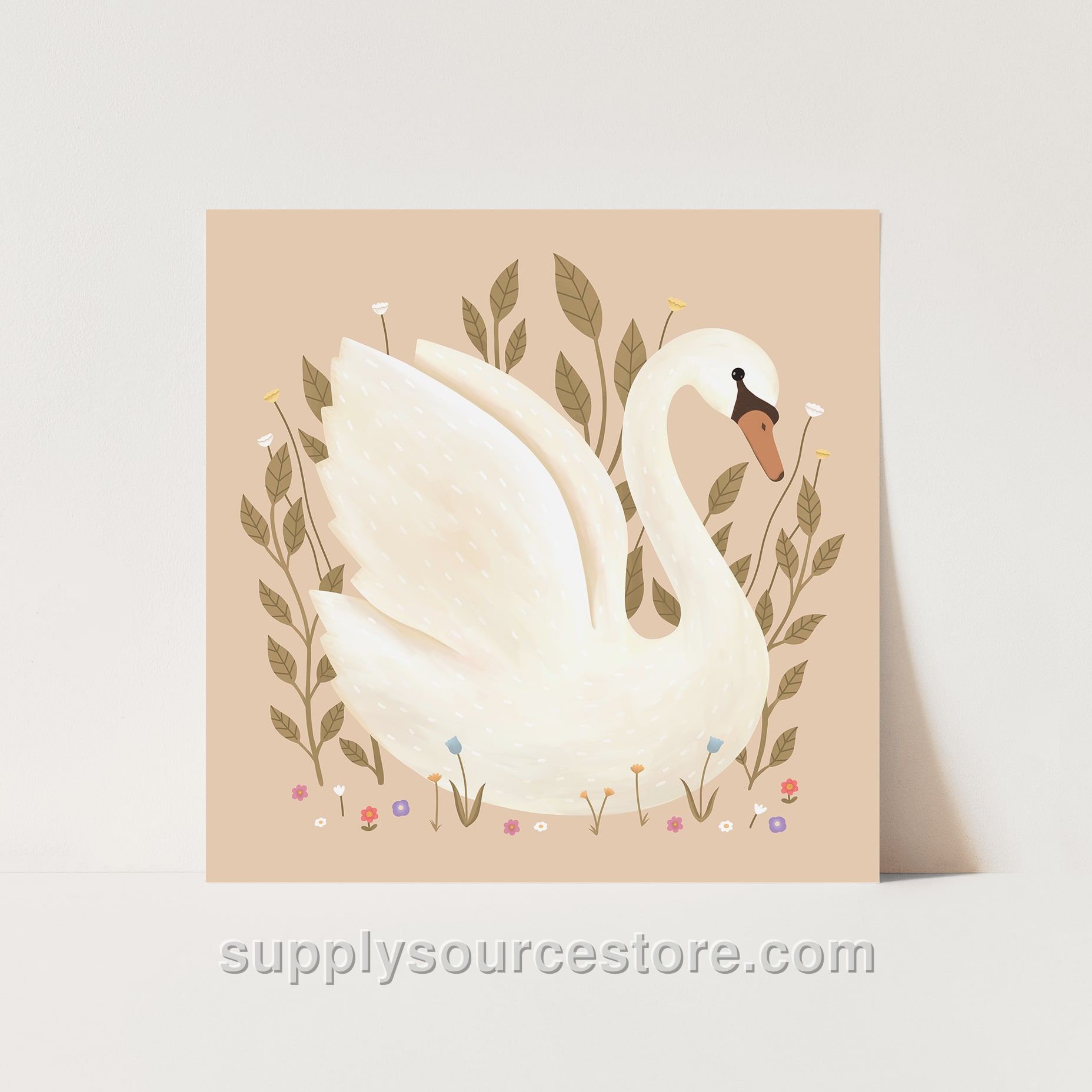 Swan Fine Art Print - Peach