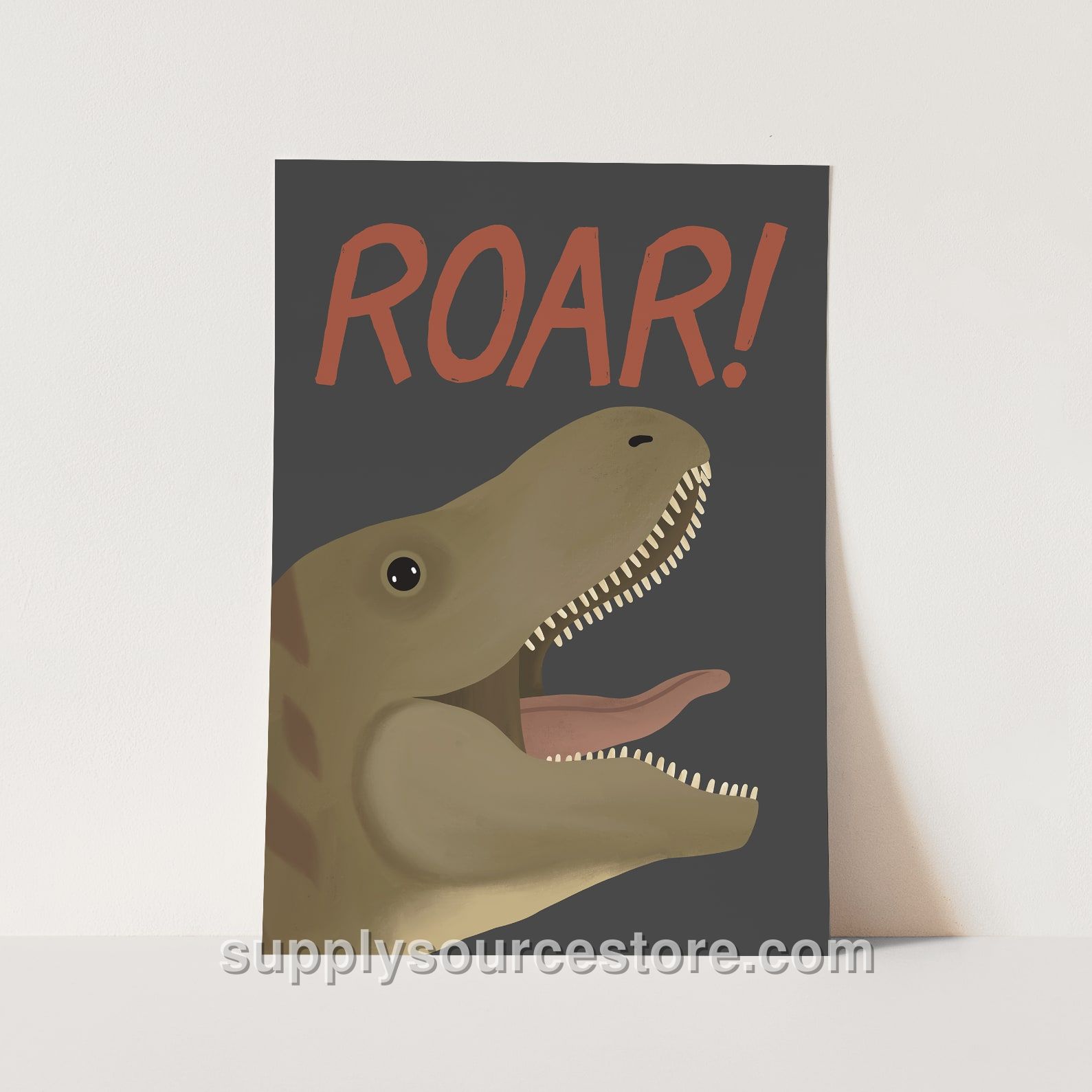 Roar Dinosaur Fine Art Print - Black