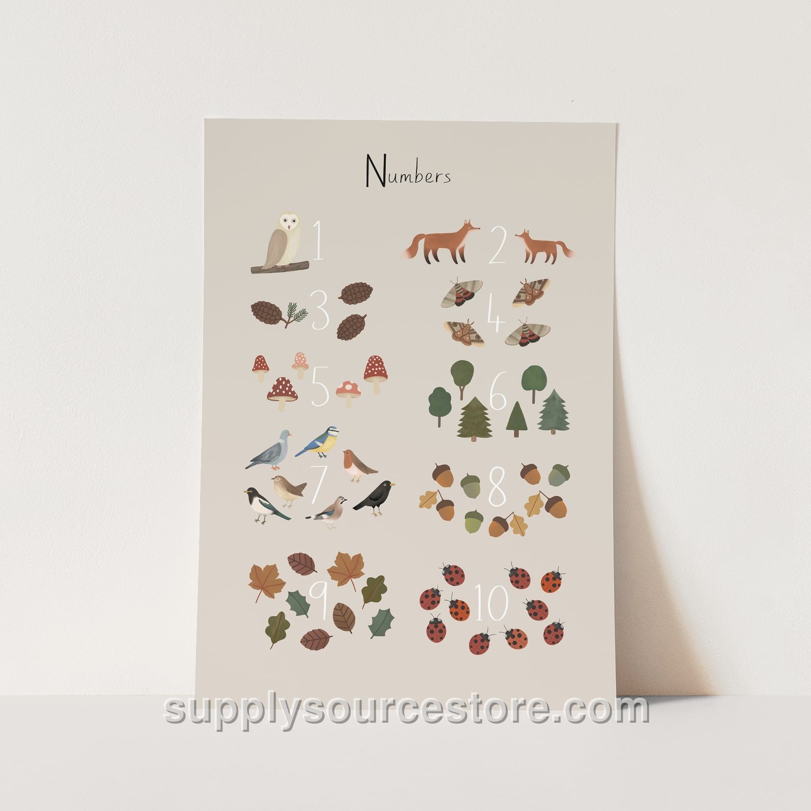 Woodland Numbers Fine Art Print
