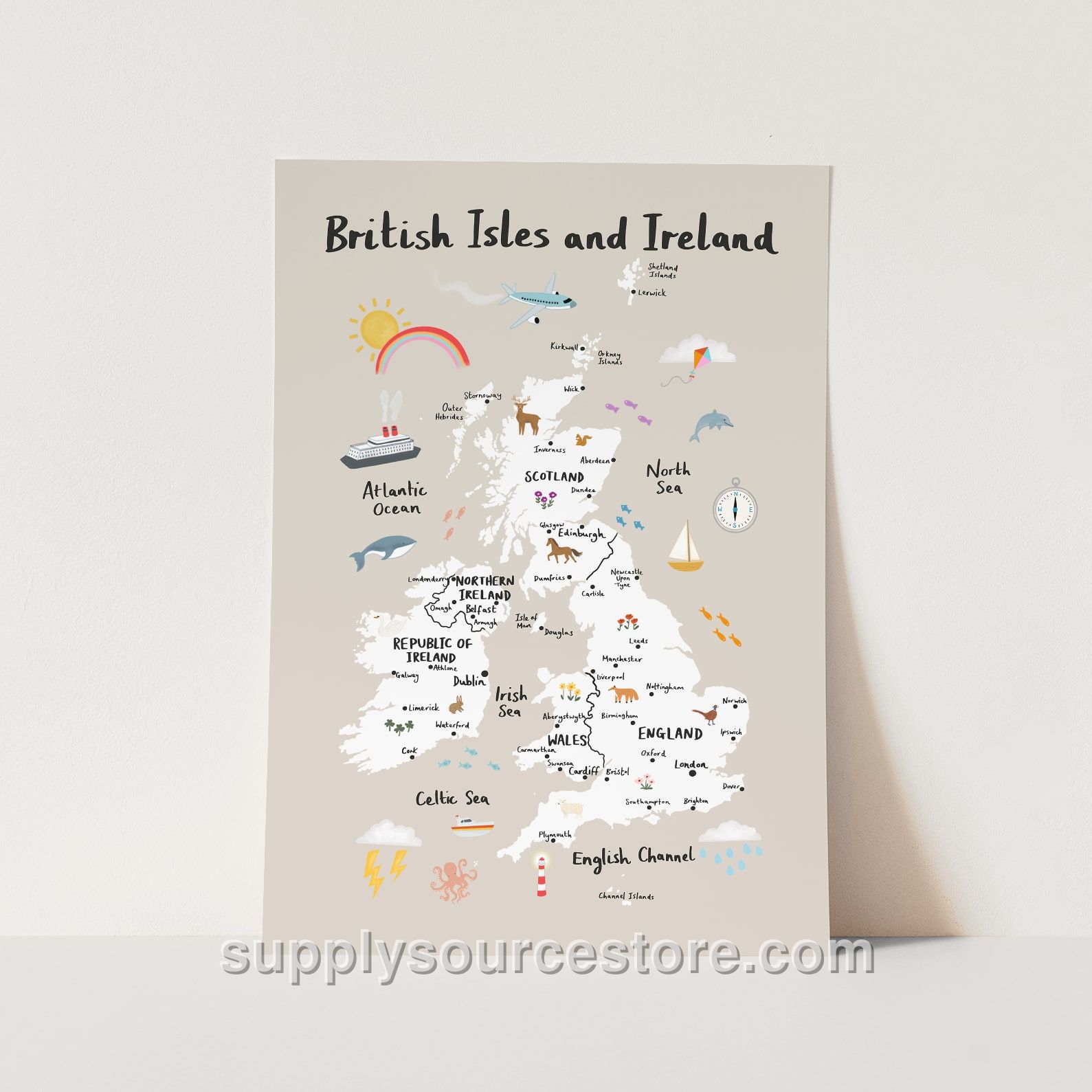 British Isles and Ireland Fine Art Print – Stone