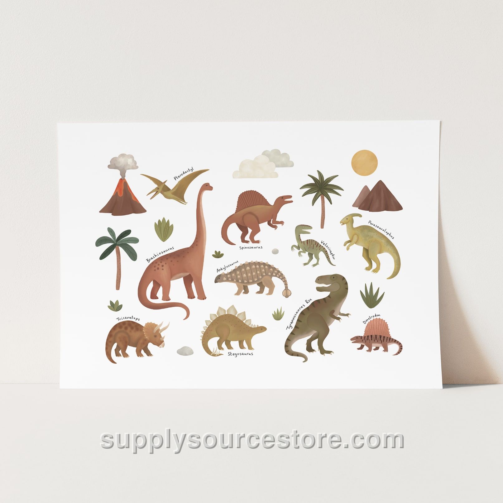 Dinosaurs Fine Art Print – White