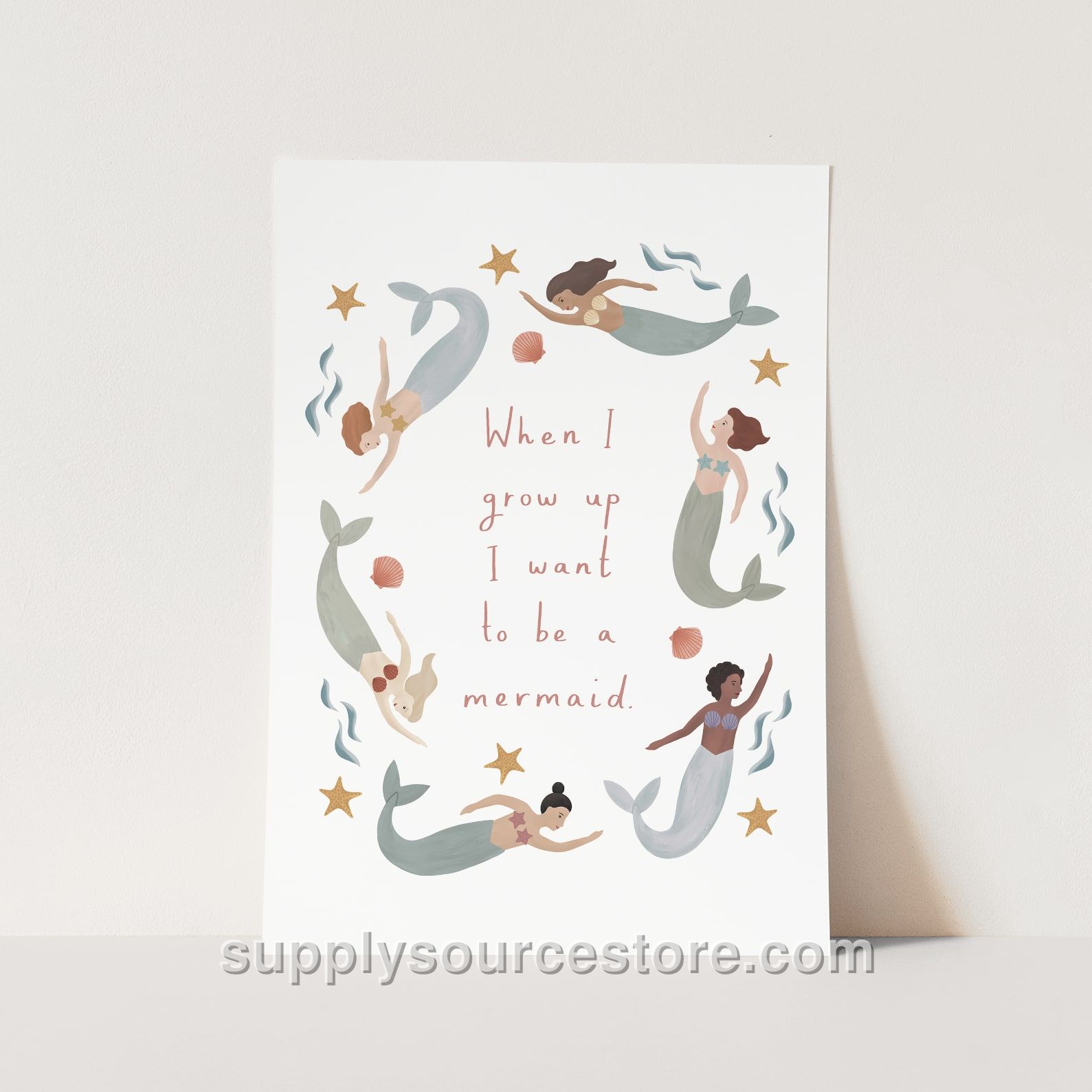 When I Grow Up I Want To Be A Mermaid Fine Art Print