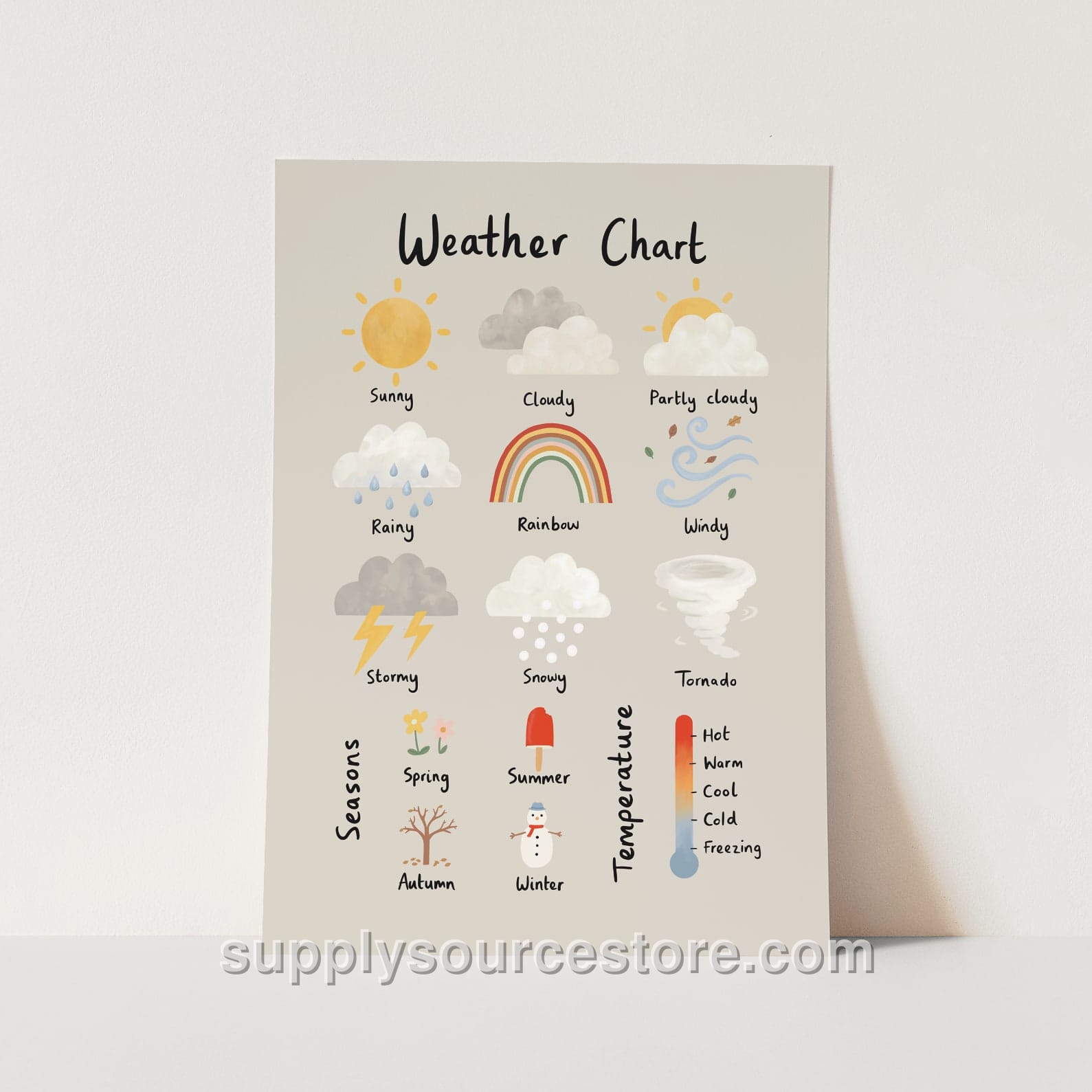 Weather Chart Fine Art Print - Stone