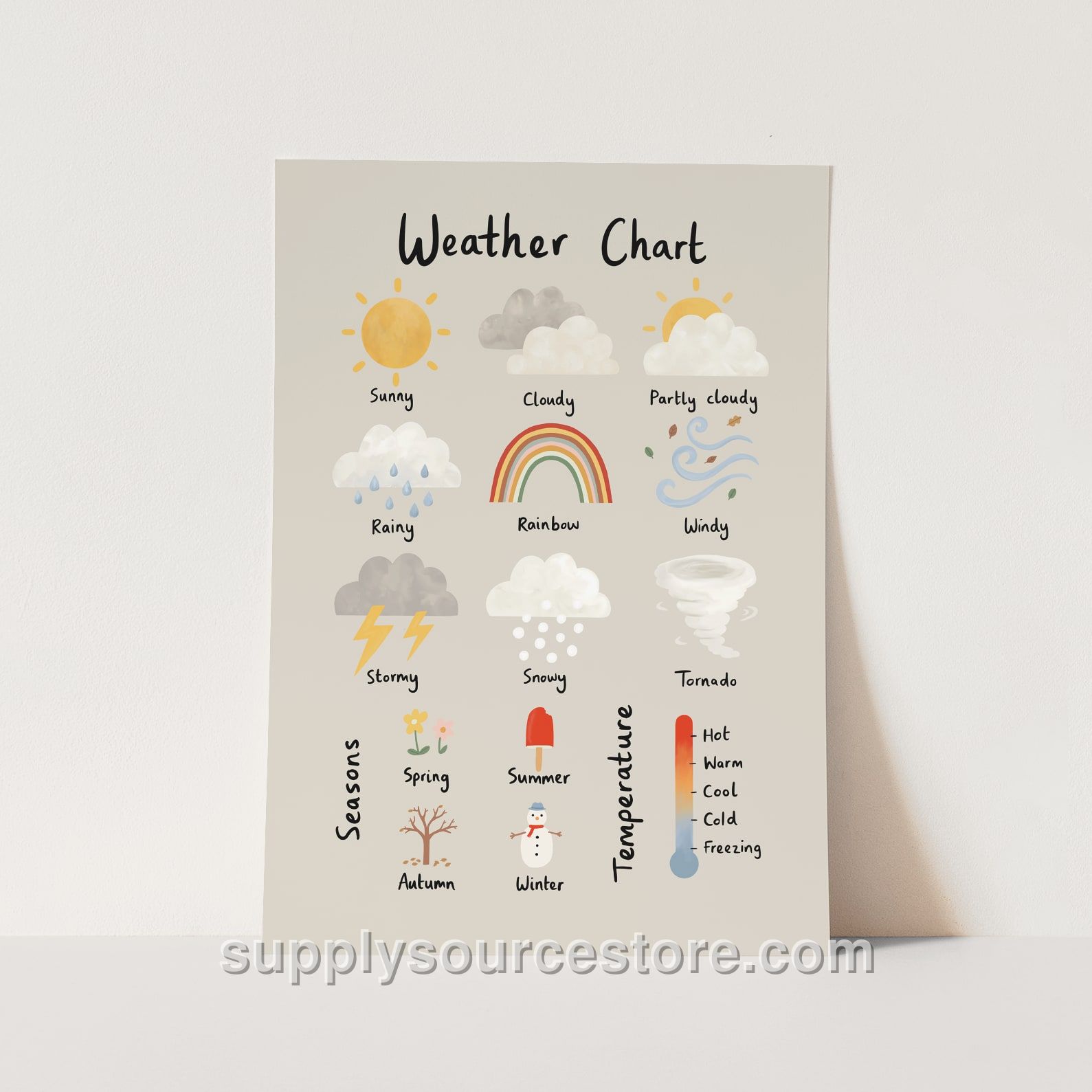 Weather Chart Fine Art Print - Stone