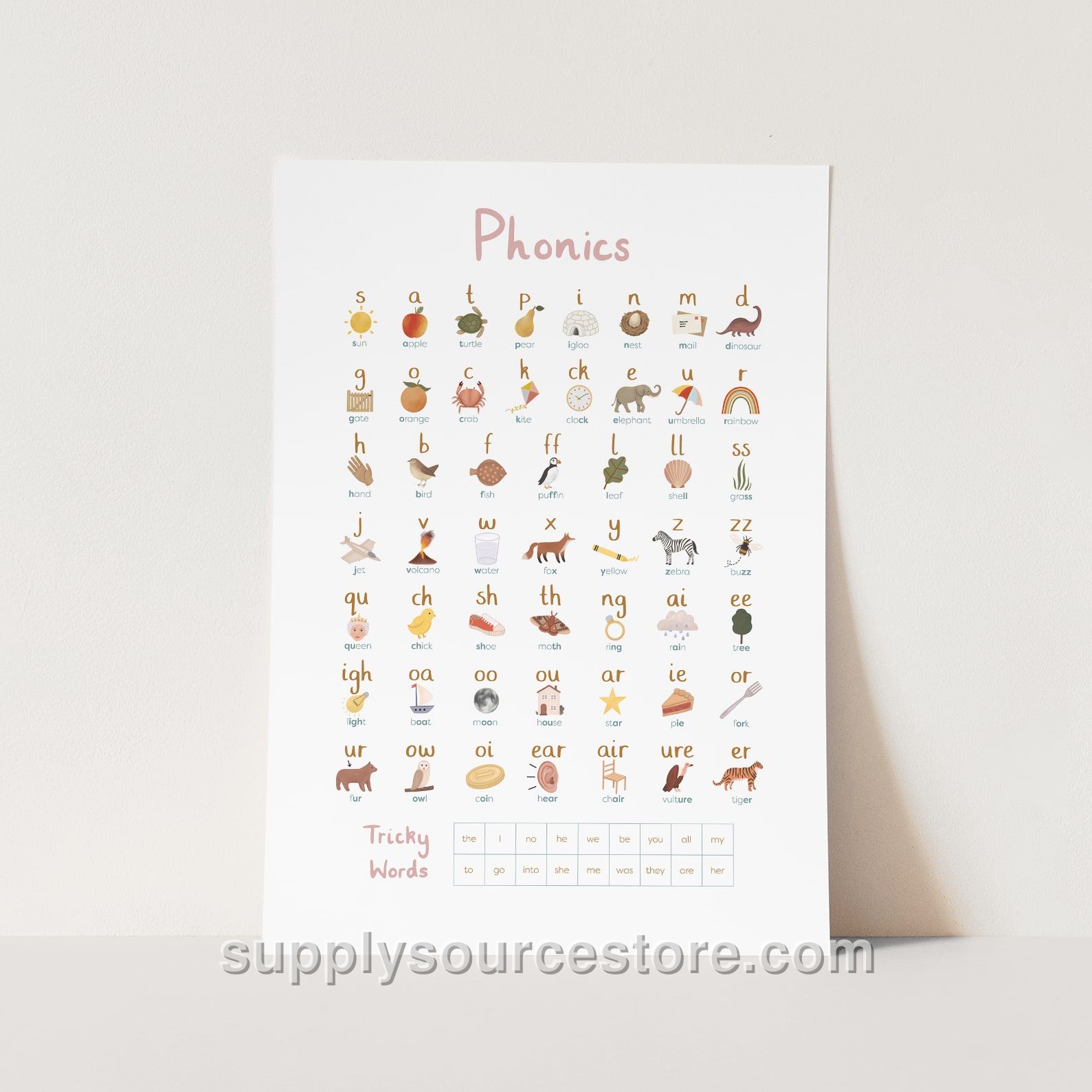 Phonics Fine Art Print - Pink