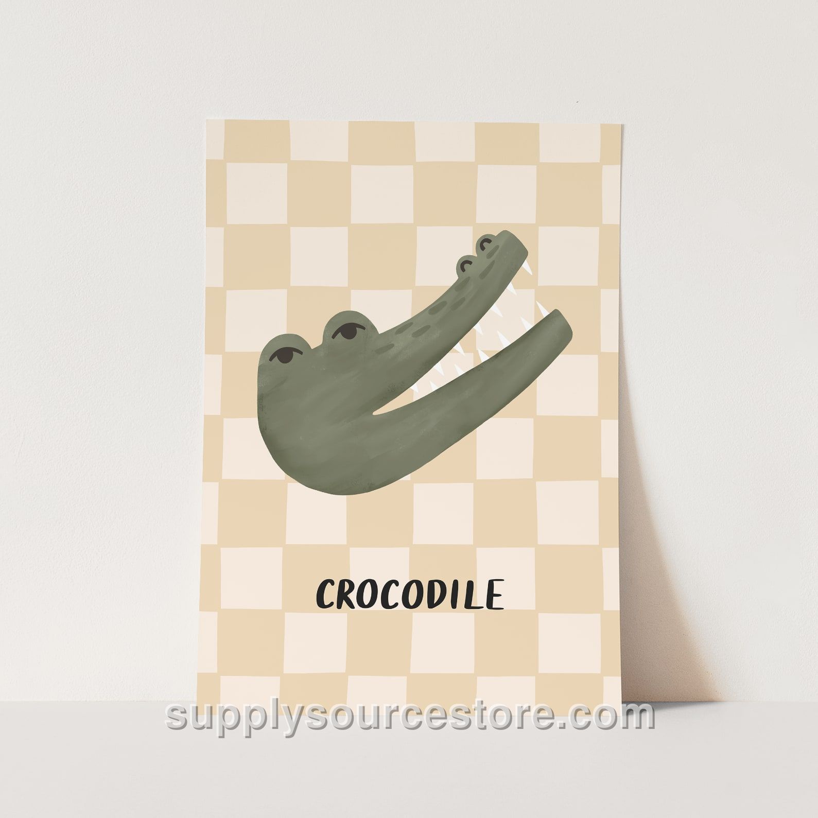 Crocodile Check Fine Art Print - Beige