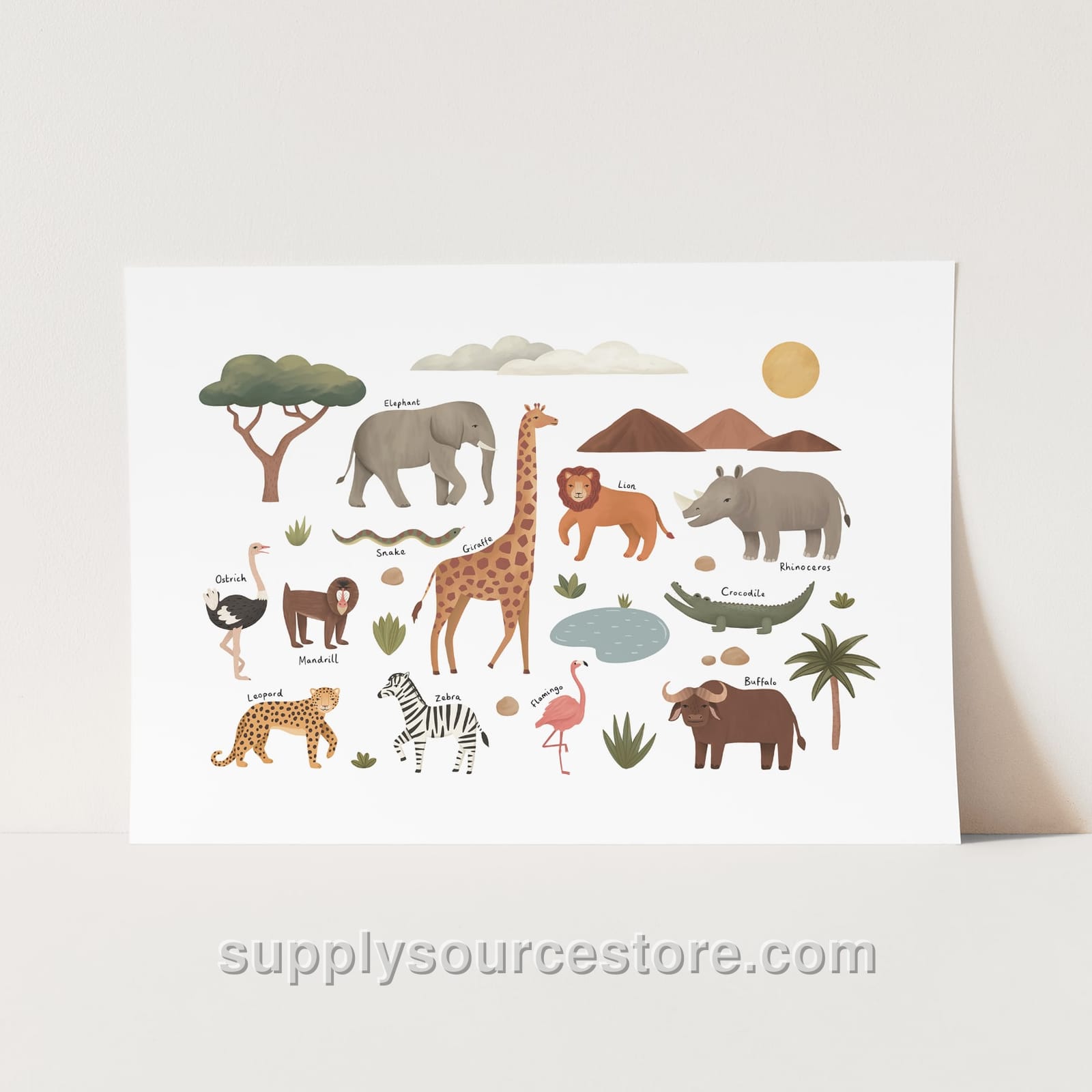 Safari Animal Print - White